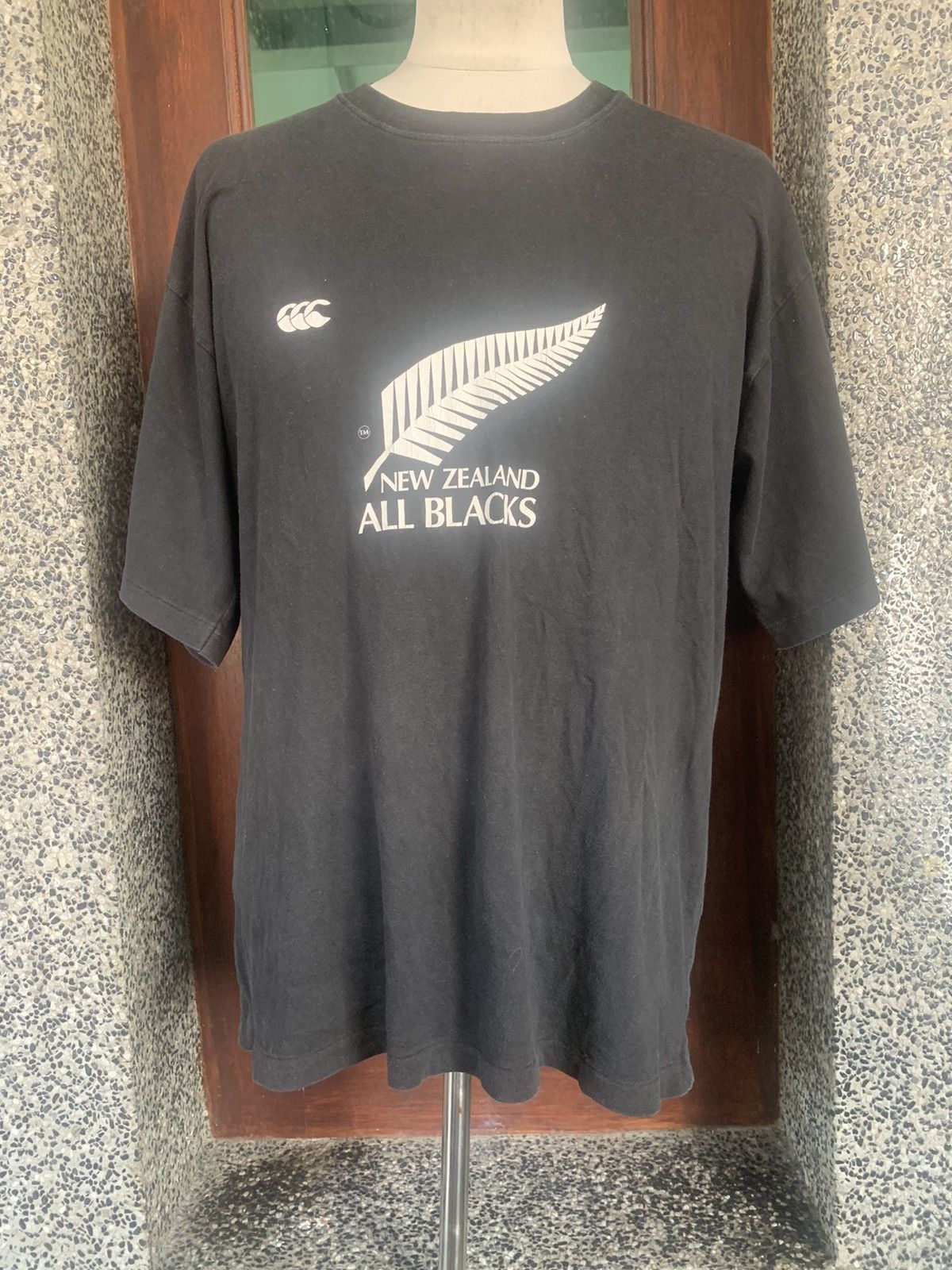image of Vintage 90's Canterbury New Zealand All Blacks T Shirt, Men's (Size Medium)