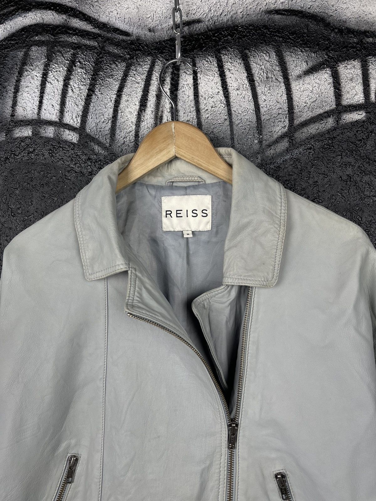 Reiss Reiss Lamb Leather Asymmetrical Jacket Women’s Size Medium Size M / US 6-8 / IT 42-44 - 3 Thumbnail