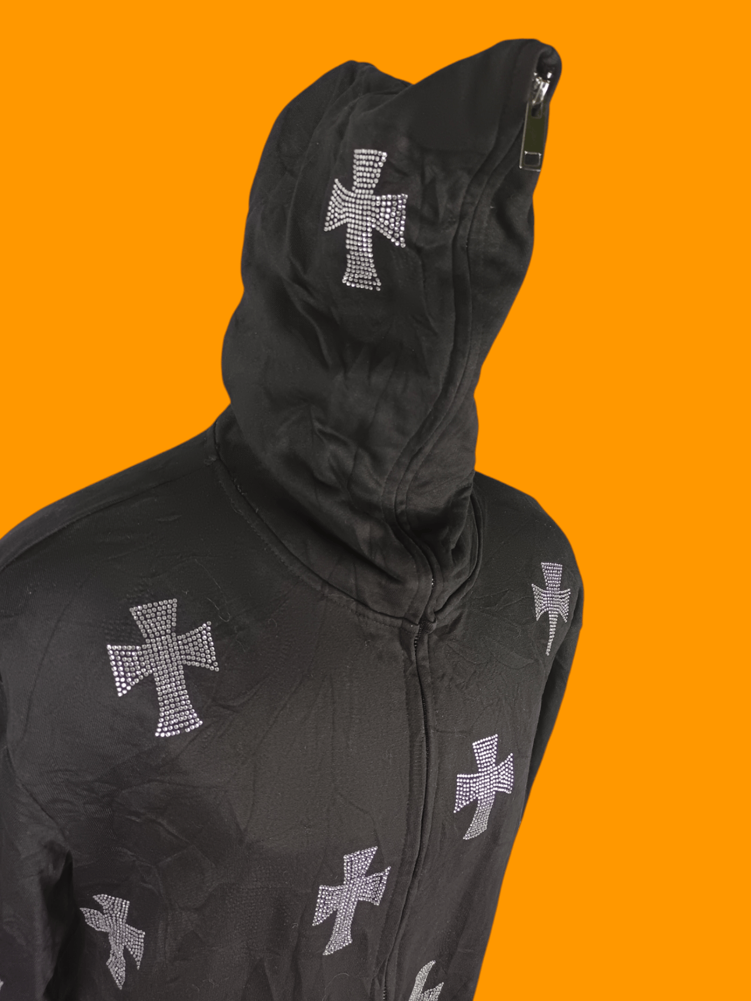 Hysteric Glamour × If Six Was Nine × Japanese Brand Y2K Hoodie Rhinestone Cross Zip Up Style Size US XL / EU 56 / 4 - 11 Thumbnail