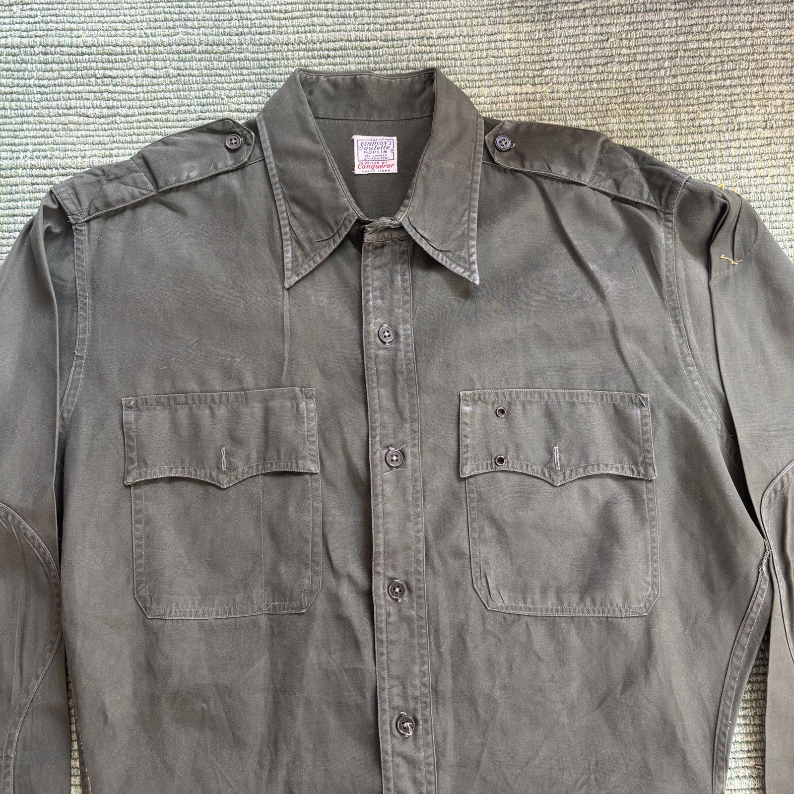 Vintage True Vintage 1950s Sanforized Waxed Cotton Poplin Shirt L Size US L / EU 52-54 / 3 - 2 Thumbnail