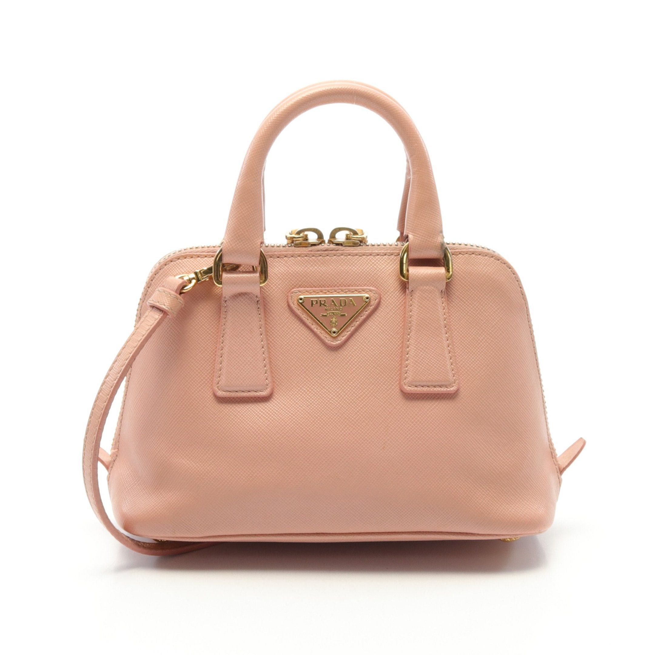 Prada Prada Saffiano Lux Handbag Leather Pink Size ONE SIZE - 1 Thumbnail