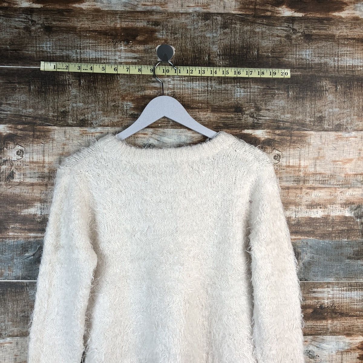 Vintage DL Archives Cream shaggy fur Mohair Knitwear #C027 Size S / US 4 / IT 40 - 12 Thumbnail
