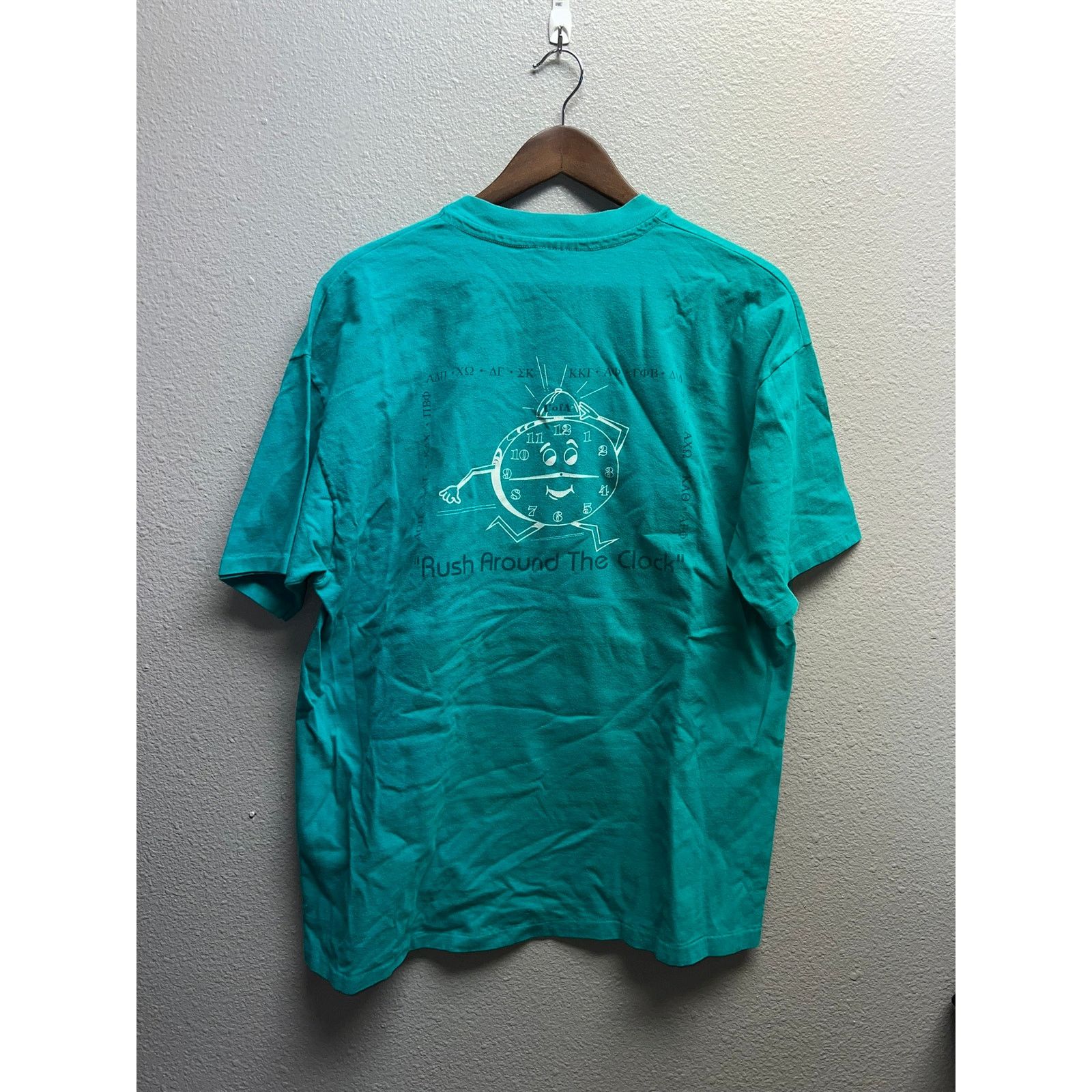 Hanes Vintage U of A Shirt Kappa Rush Around The Clock Tee 90s XL Size US XL / EU 56 / 4 - 5 Thumbnail