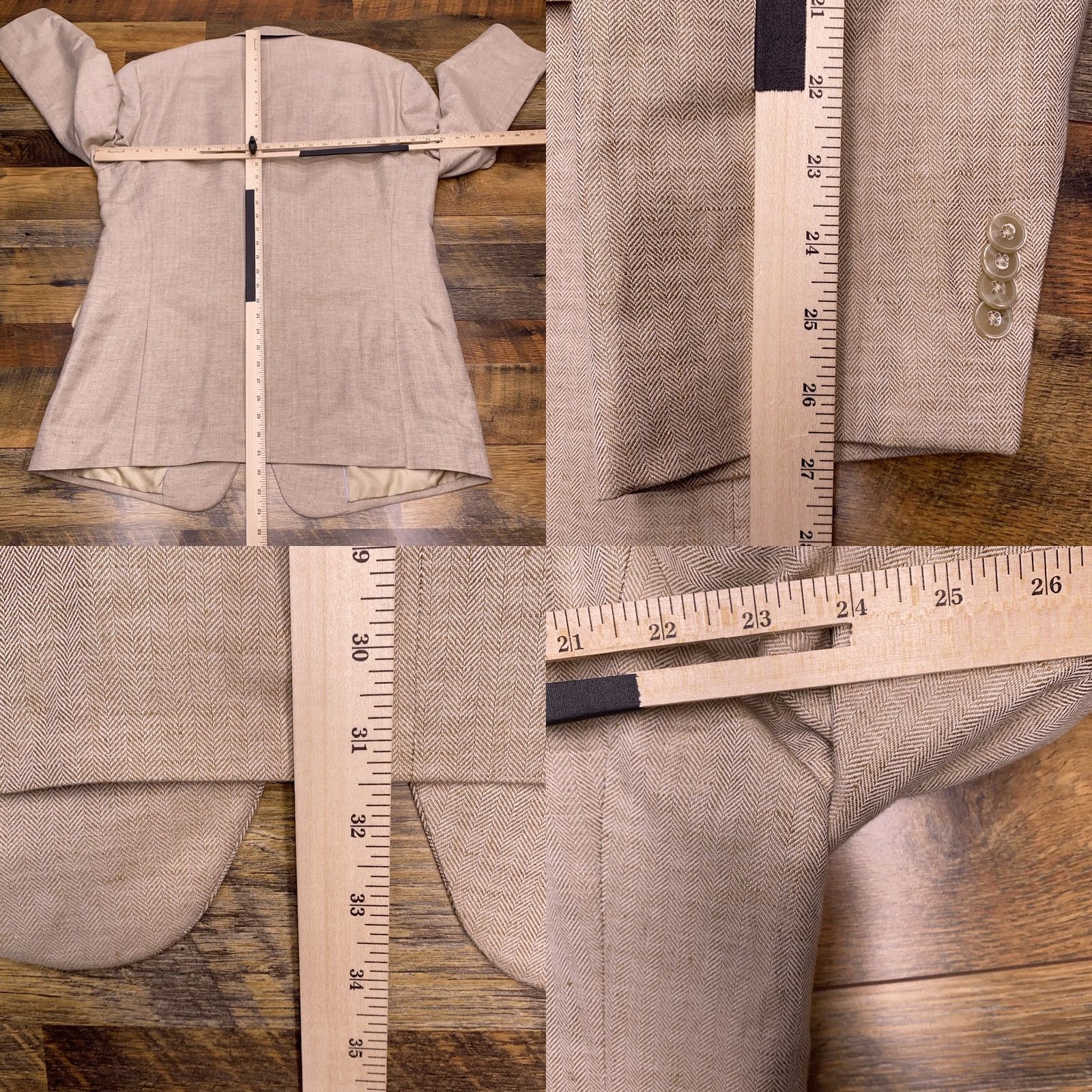 Jos. A. Bank Jos. A. Bank Sport Coat Mens 46 Long Tan Herringbone Linen Blend Slim Single-Breasted 2-Button Notch Lapel Long Jacket Chest 48 Vintage: No Size US S / EU 44-46 / 1 - 9 Thumbnail