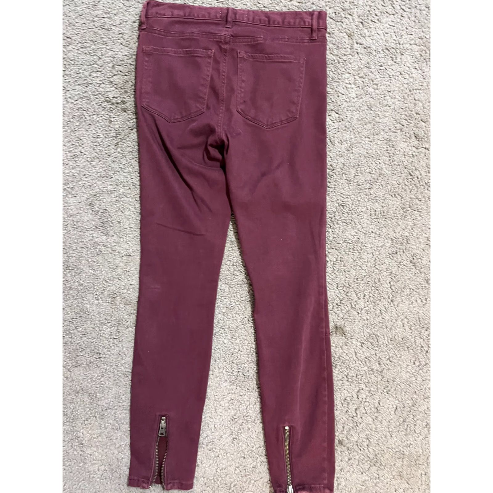 Ann Taylor VINTAGE Ann Taylor Loft Jeans Women Skinny Denim 25In 2/26 Burgundy Stretch Regular 30In Mens? Girls? Wait. Size 25" / US 0 / IT 36 - 4 Thumbnail