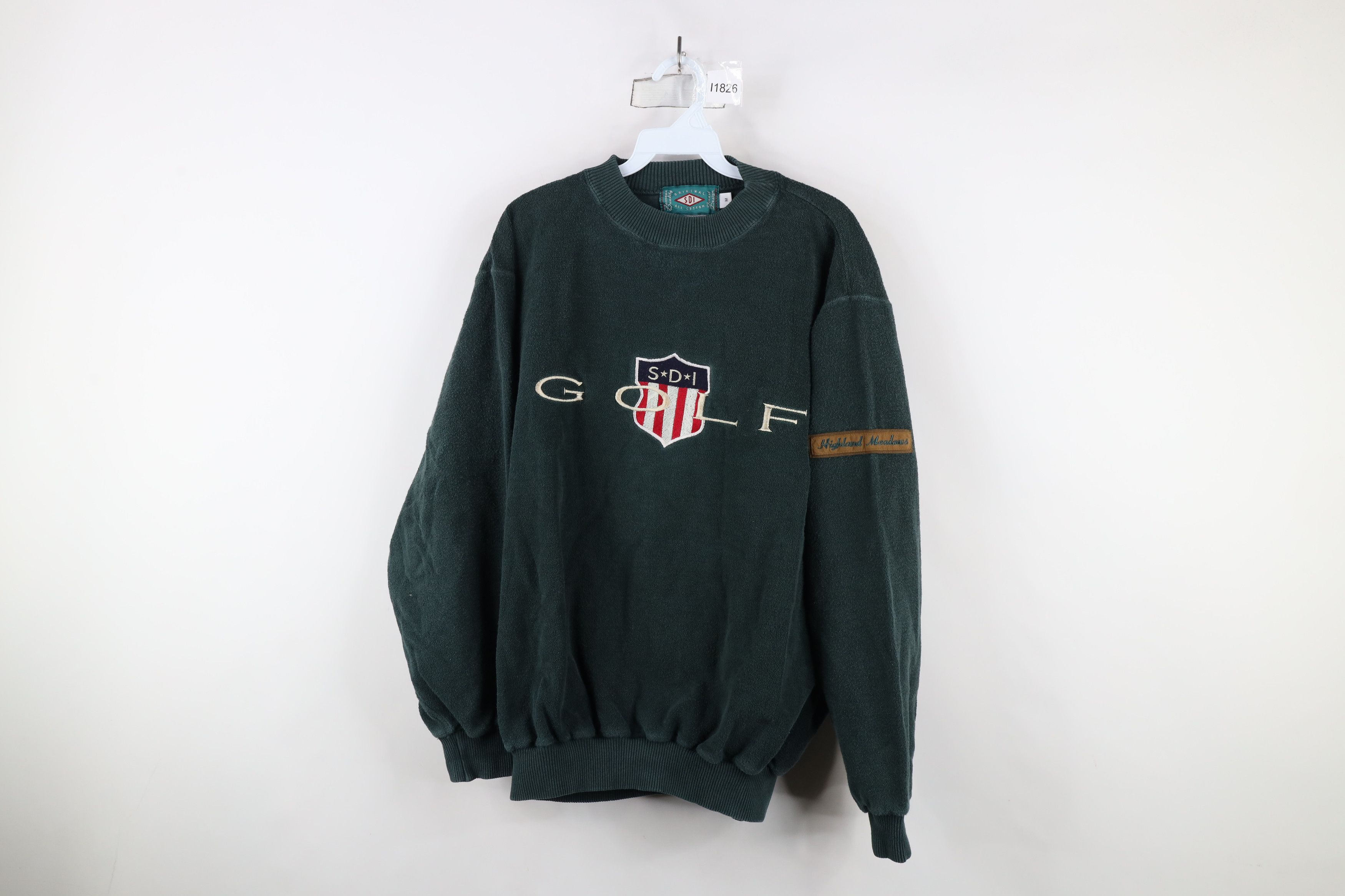 Vintage Vintage 90s Reverse Fleece Highland Meadows Golf Sweatshirt Size US M / EU 48-50 / 2 - 1 Thumbnail