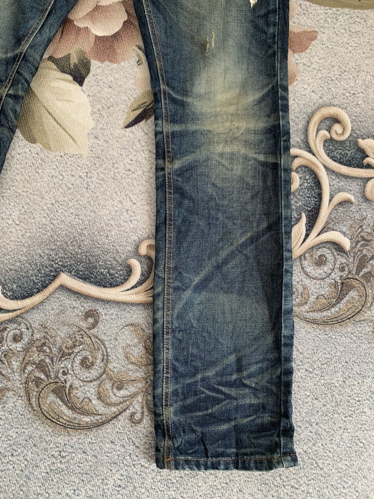 Wrangler Wrangler Blue Bell Distress Denim Pant Size US 33 - 4 Thumbnail