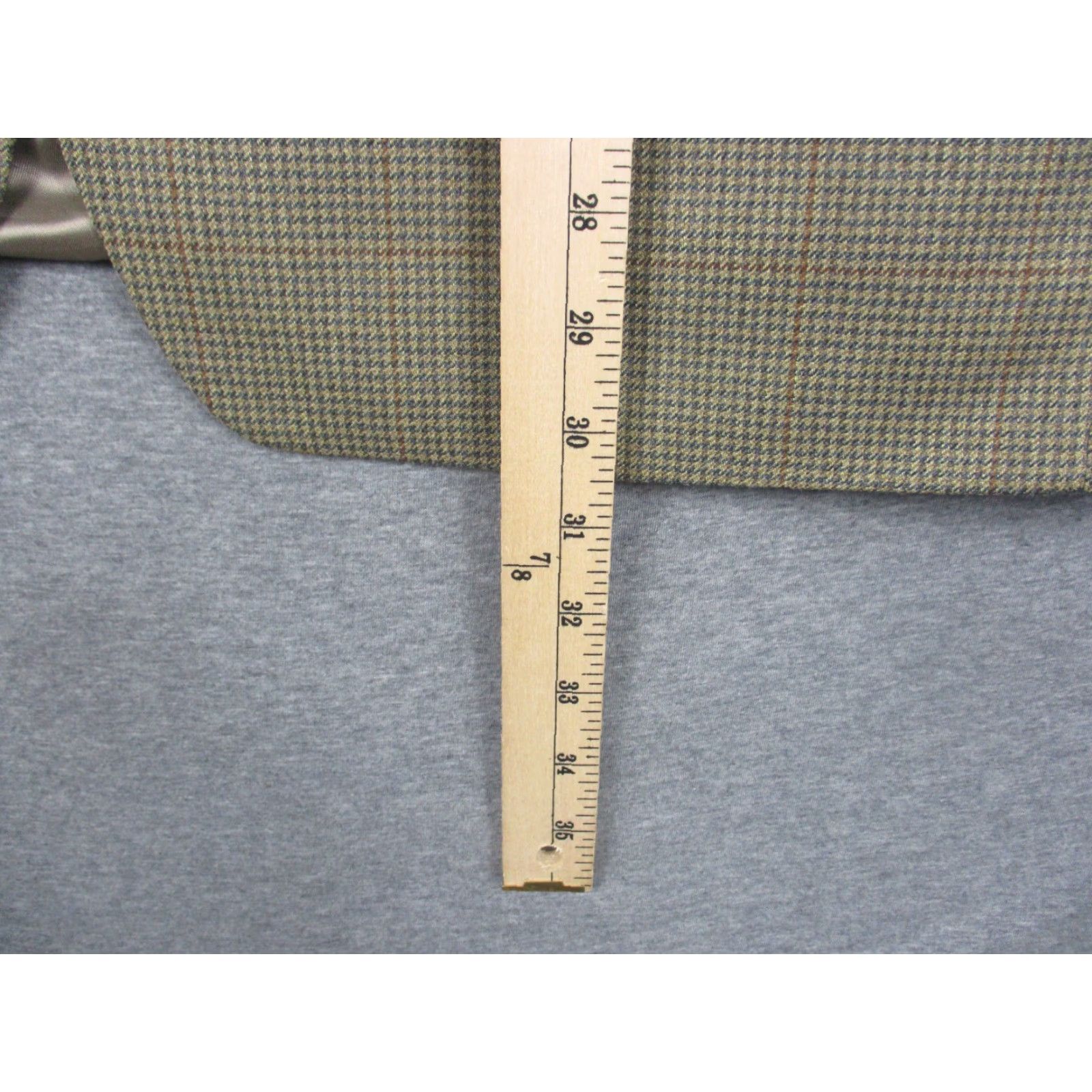Chaps VINTAGE Chaps Blazer Silk Wool Suit Jacket Sport Coat 42 Brown Plaid Check Size 42R - 5 Thumbnail