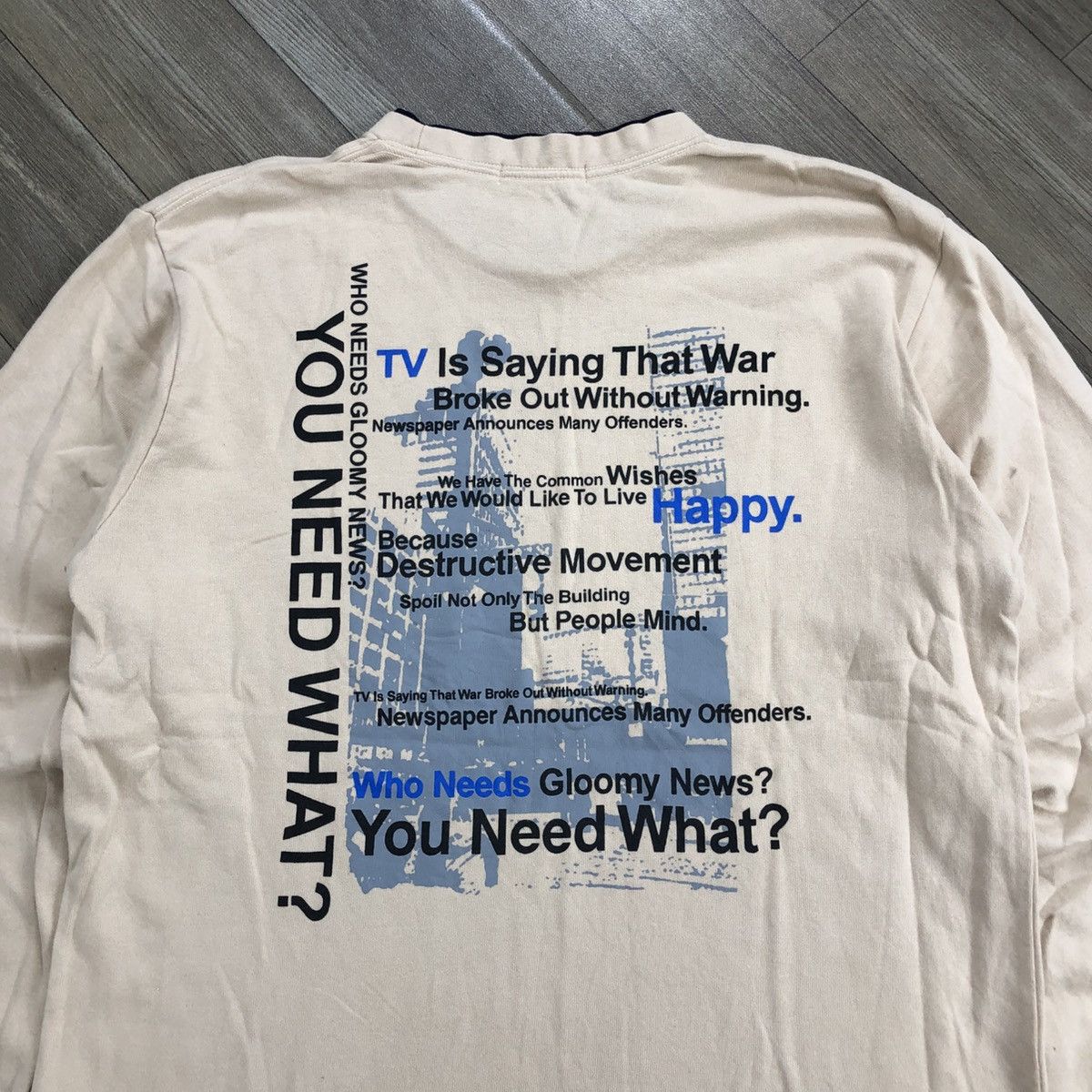 If Six Was Nine × Japanese Brand × Le Grande Bleu (L.G.B.) 2000s Lafuming Double Layers Poem City Light Long Sleeve Size US M / EU 48-50 / 2 - 2 Thumbnail