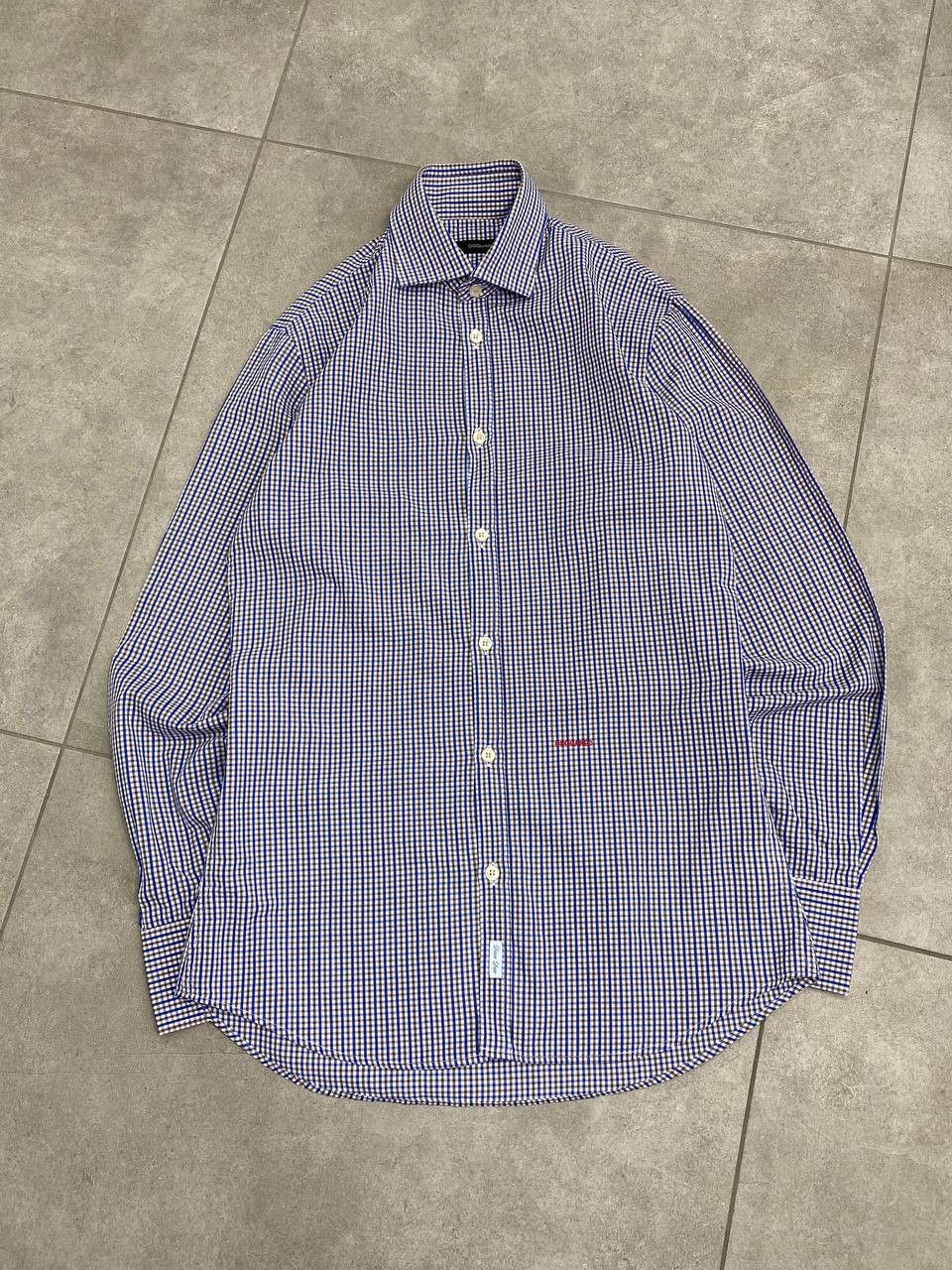Dsquared2 Vintage Dsquared2 Dean Dan Embroidered Logo Check Shirt Size US S / EU 44-46 / 1 - 1 Thumbnail