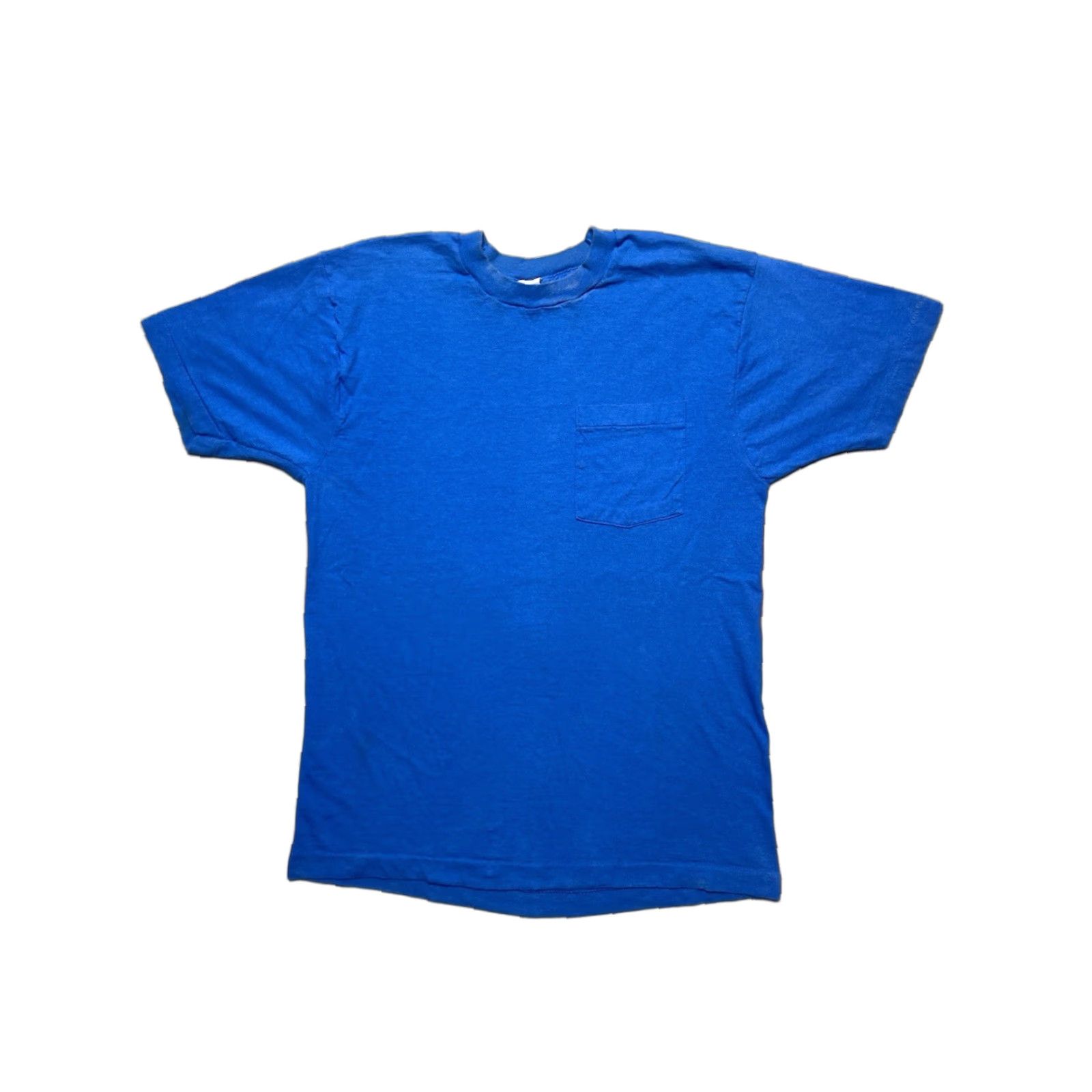 Fruit Of The Loom VINTAGE Fruit of the Loom T-Shirt Pocket 80s Blue Cotton Large Mens Shirt Size US L / EU 52-54 / 3 - 1 Thumbnail