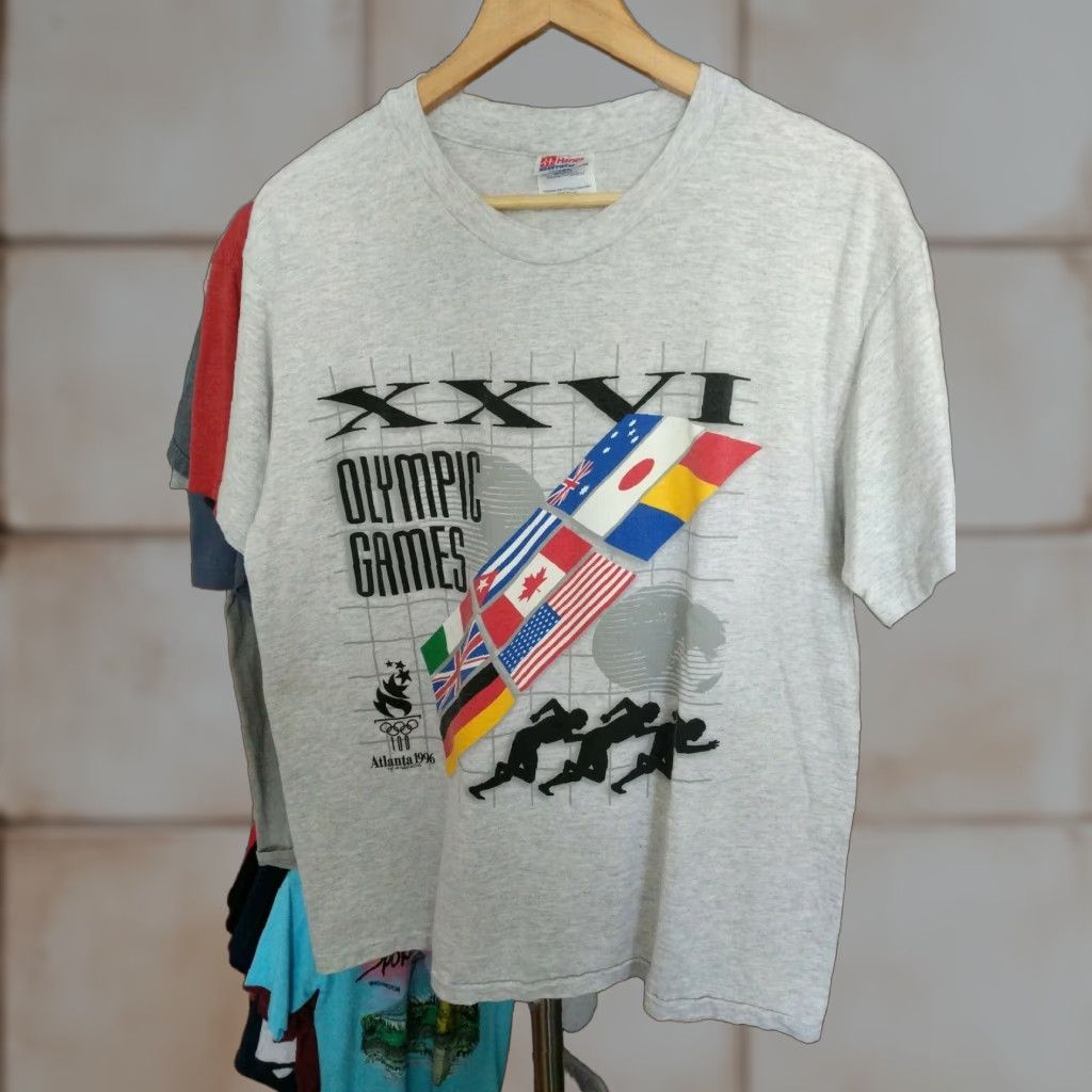 VINTAGE Olympic Games Atlanta 100 Years Men's L Made In Usa Grail T-Shirt