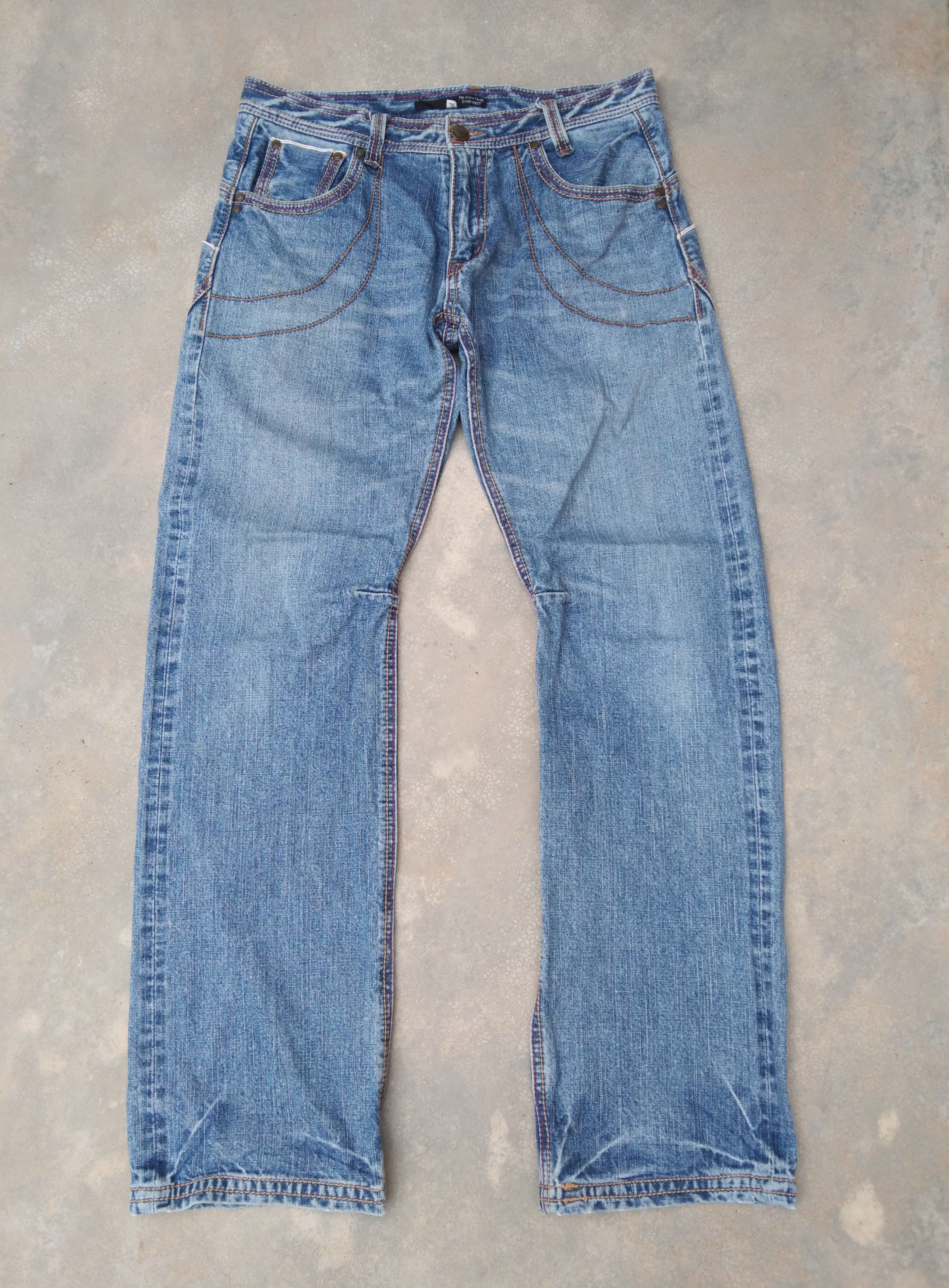 Japanese Brand Vintage Exhibitionist Selvedge Redline Jeans 33x32 Size US 33 - 1 Thumbnail