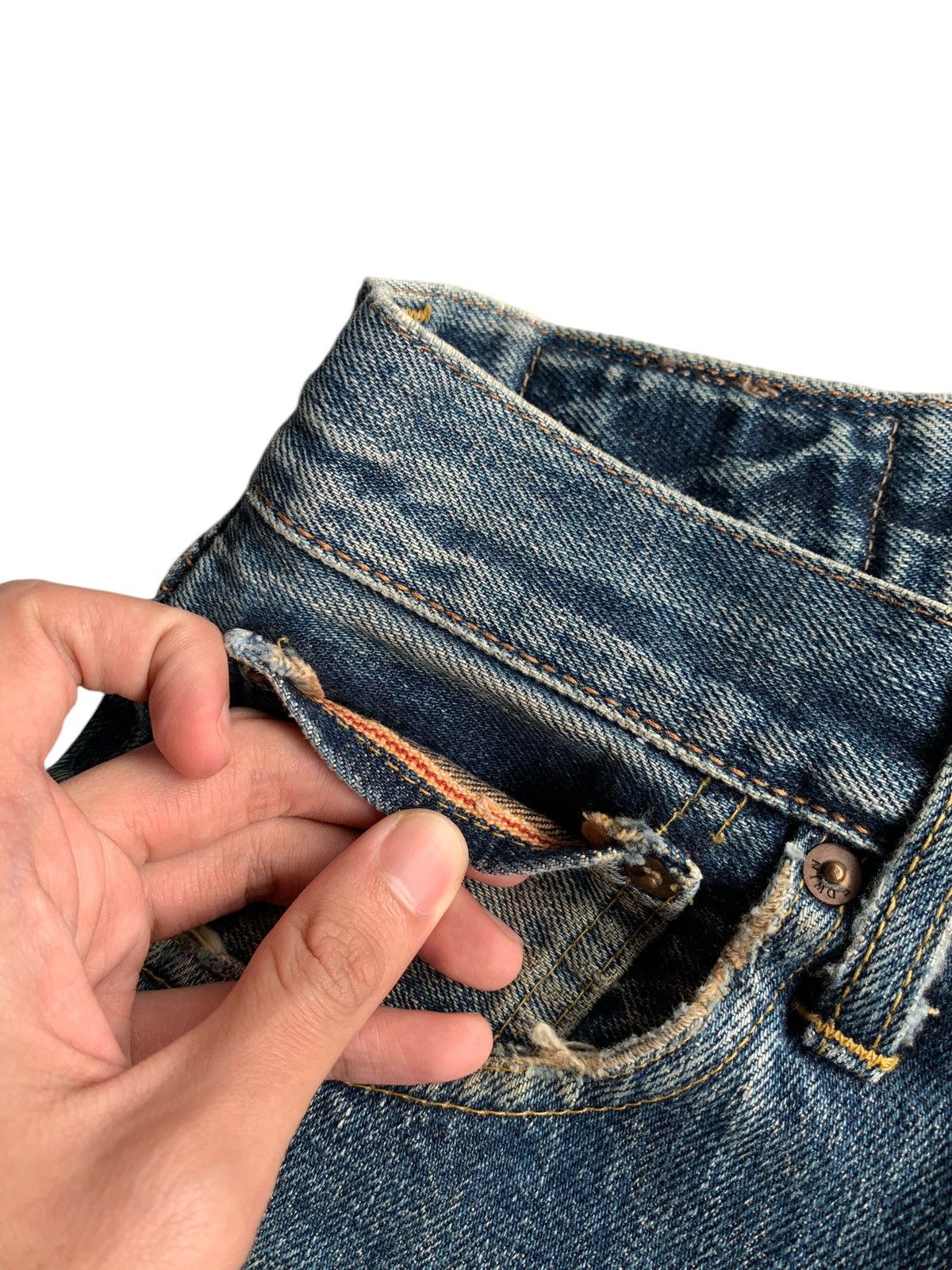 Edwin × If Six Was Nine × Jean EDWIN 505X SELVEDGE MUDWASH DISTRESSED DENIM Size US 28 / EU 44 - 10 Thumbnail
