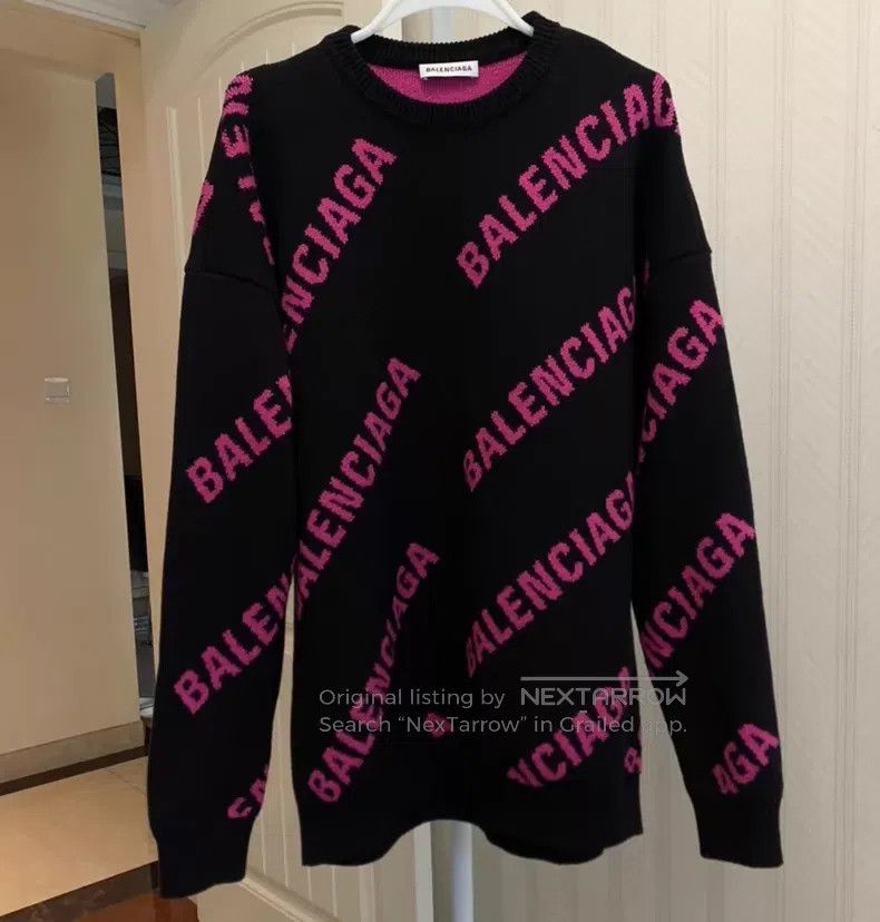 Balenciaga Balenciaga Classic Barrage Full Logo Sweater Size US S / EU 44-46 / 1 - 1 Thumbnail