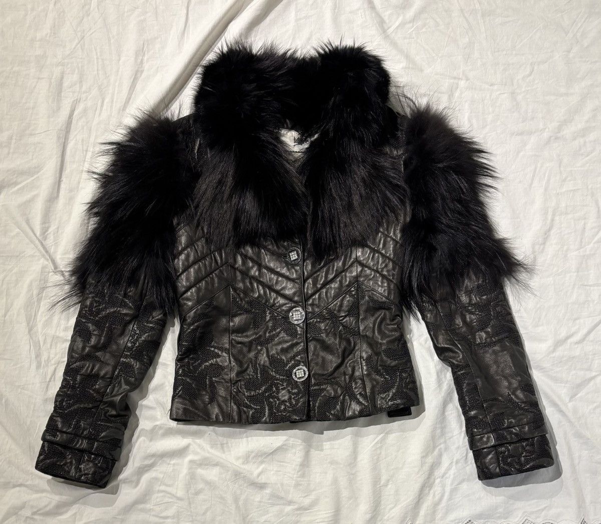 Seditionaries Vintage leather jacket with fur Size S / US 4 / IT 40 - 1 Thumbnail