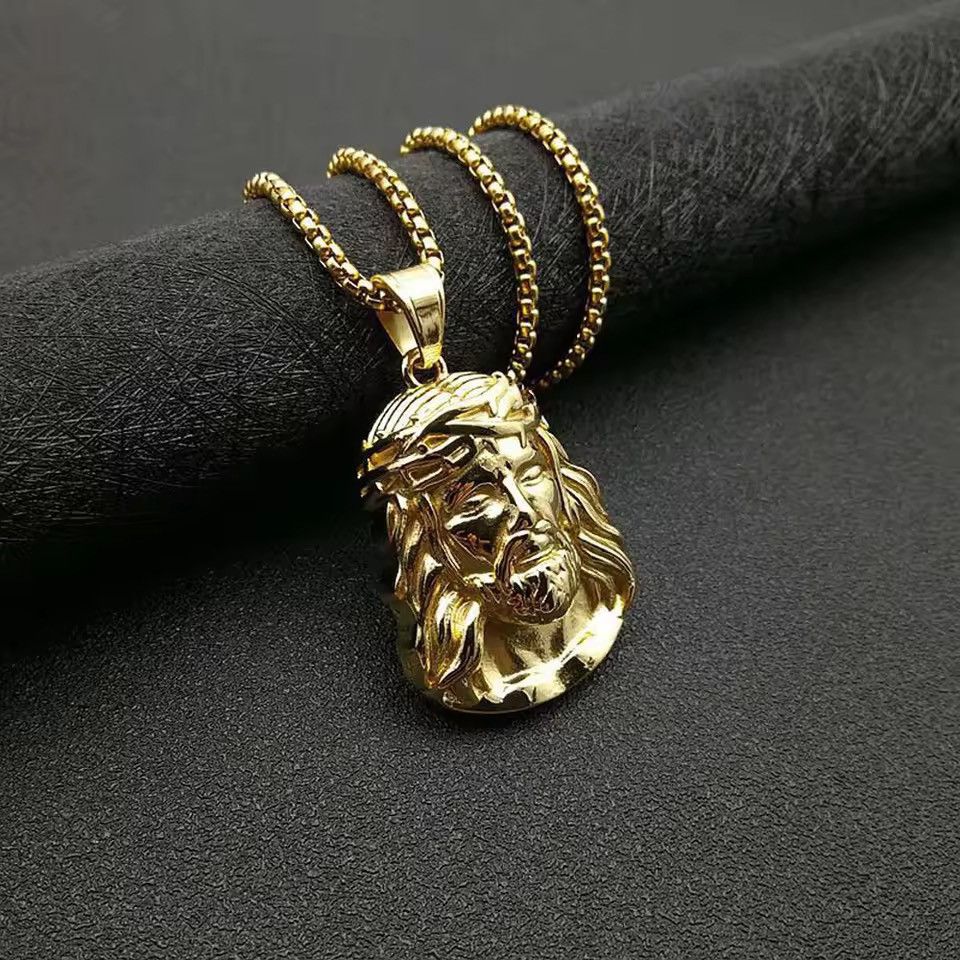 Gold Chain Rope Chain 20in 2mm and Gold Jesus Piece Head