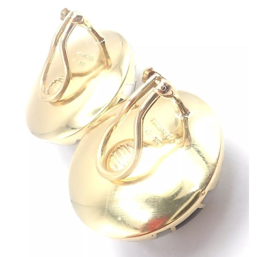 Tiffany & Co. 18k Gold Mother of Pearl Black Jade Checkerboard Earrings Size ONE SIZE - 10 Thumbnail