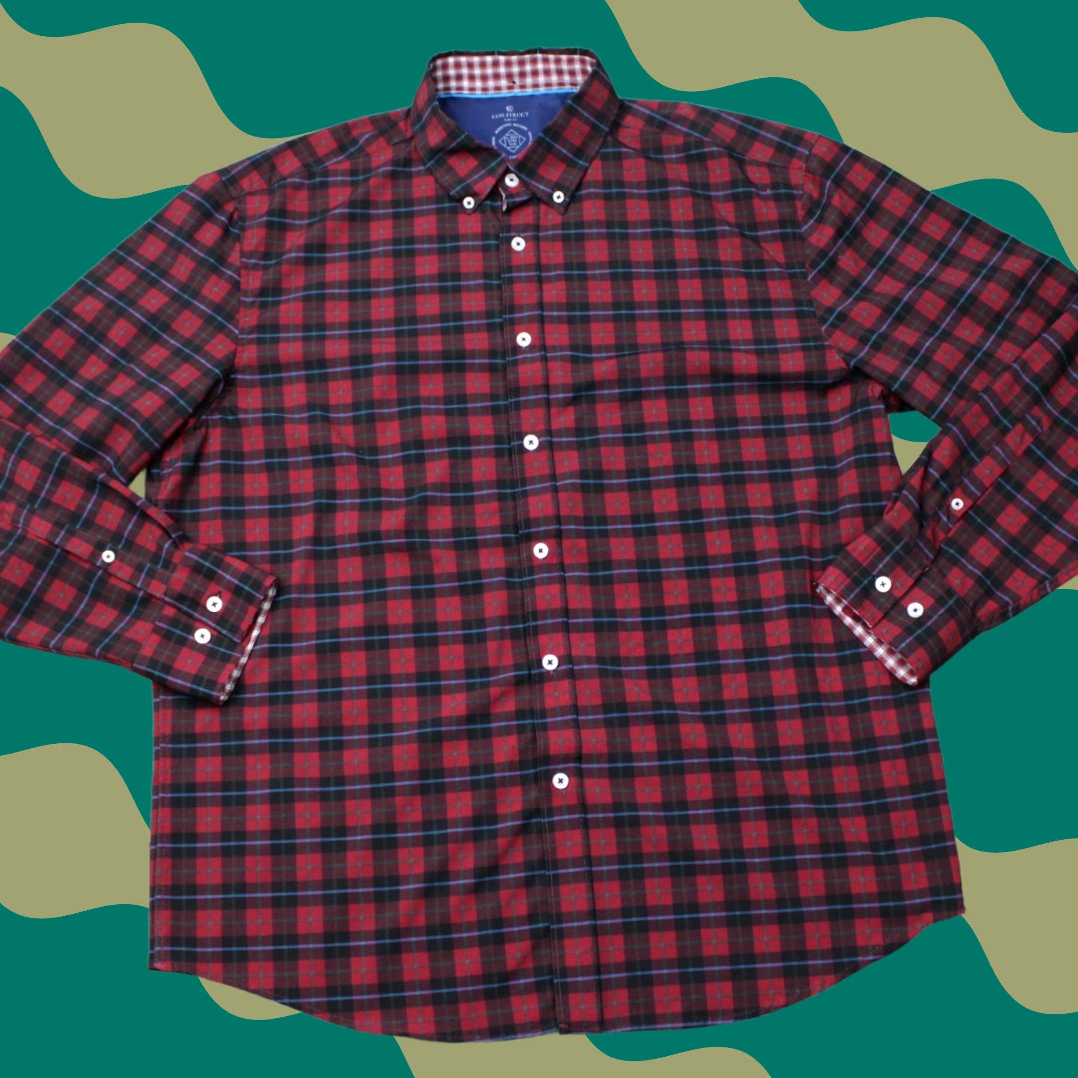 Vintage Construct Shirt XL Red/Black Plaid Slim Fit 4-Way Stretch Button-Up L/S Men’s Vintage No Size US XL / EU 56 / 4 - 1 Thumbnail