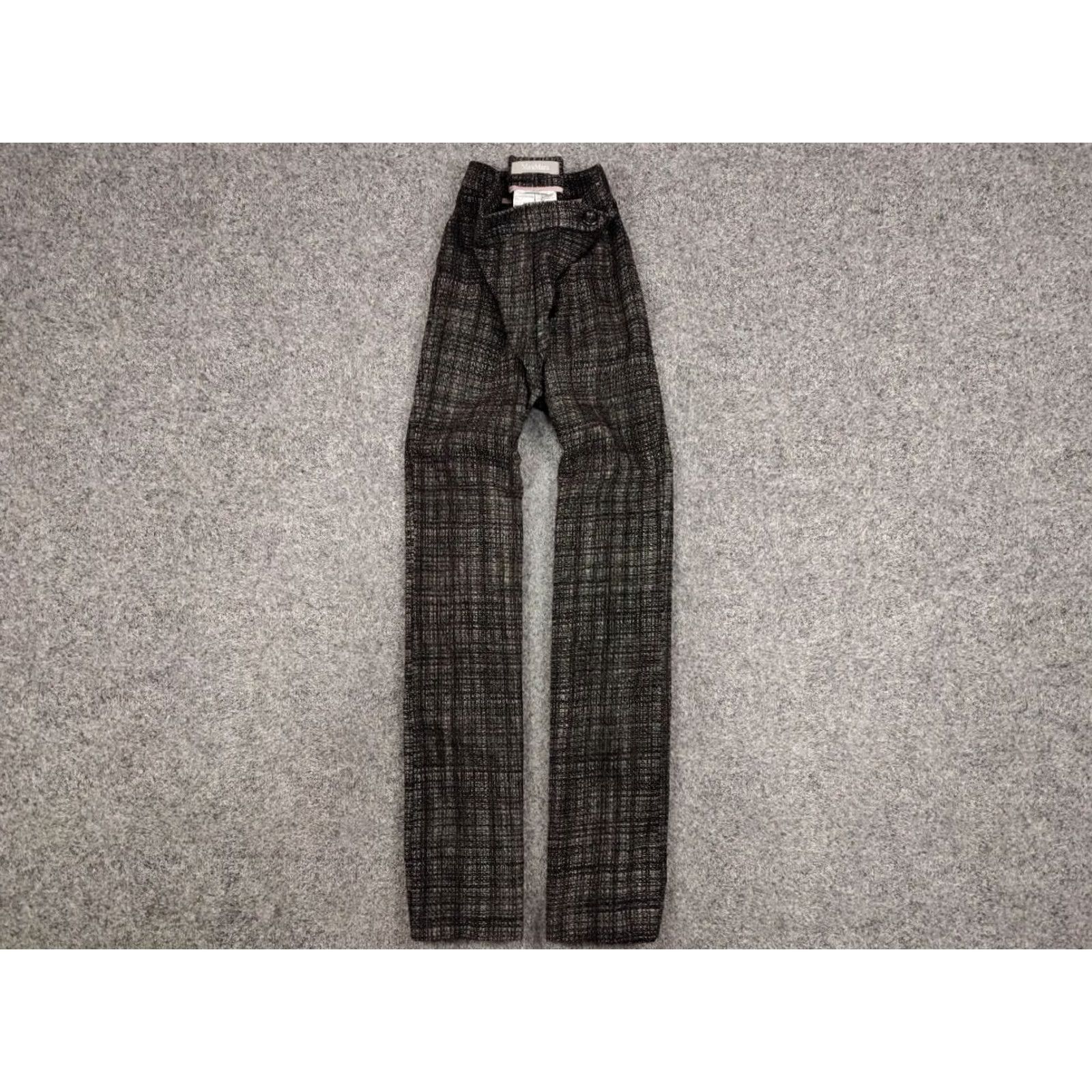Max Mara VINTAGE Max Mara Pants Wool Tweed 12 Regular Black White Women's Dress Pants 90s Mens Womens Boys Girls Size 34" / US 12 / IT 48 - 2 Thumbnail