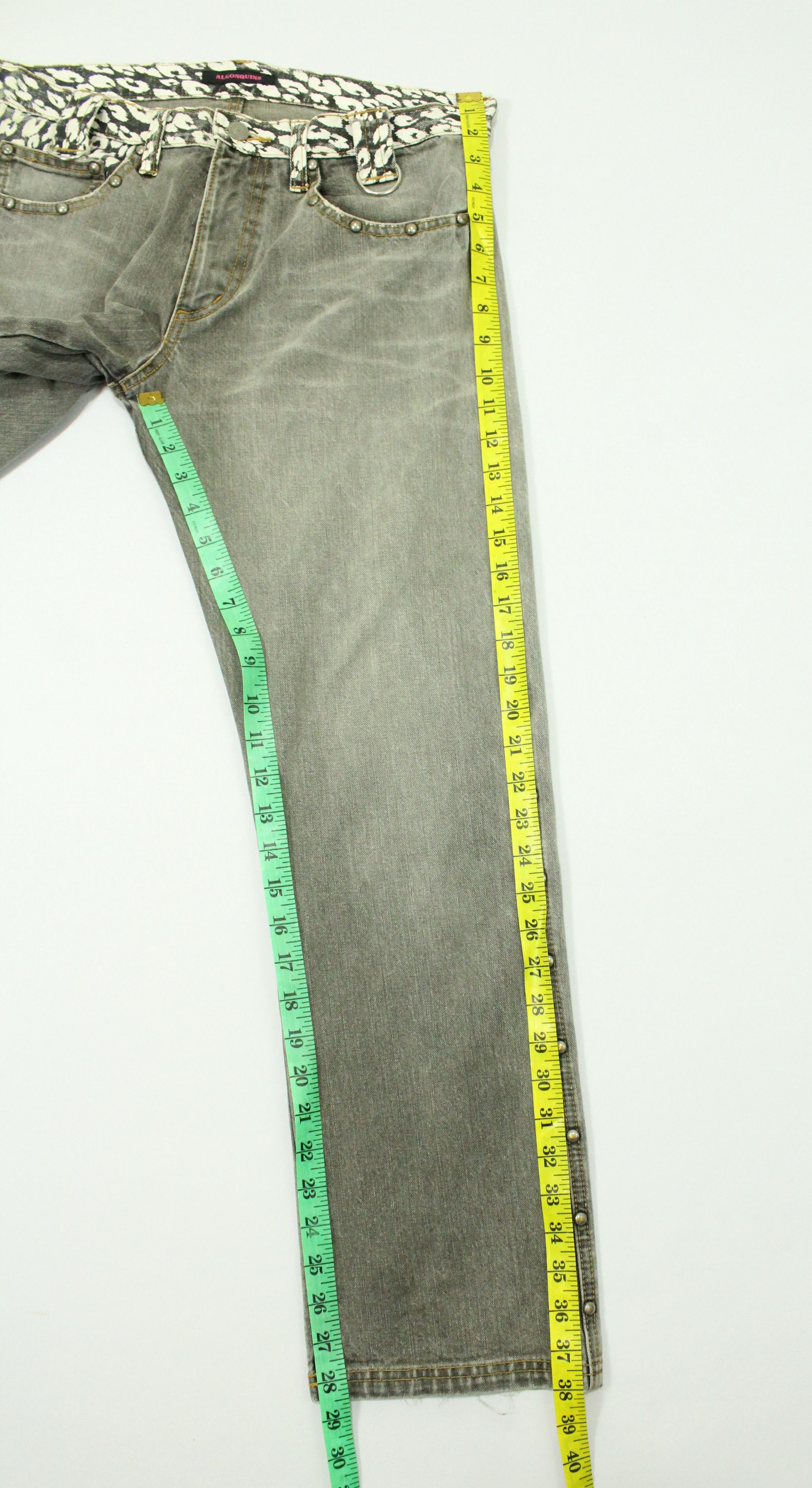 If Six Was Nine × In The Attic × Tornado Mart ALGONQUINS Denim Japanese Punk Gothic Grunge Outseam Riveted Size 32" / US 10 / IT 46 - 22 Thumbnail