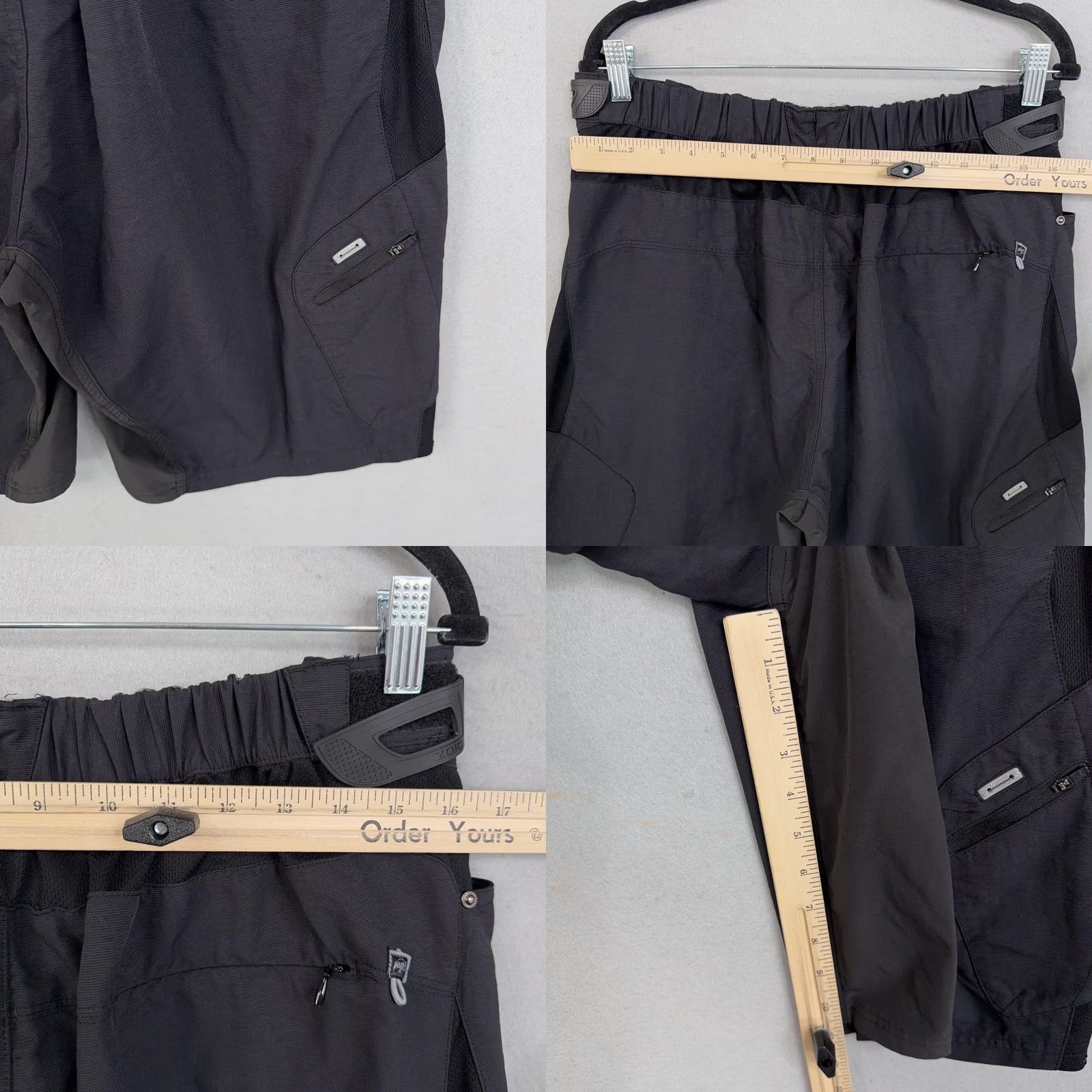 Vintage ZOIC Shorts Mens XL Black Cycling Mountain Bike Zip Pockets Adjustable MTB Cargo Size US 36 / EU 52 - 8 Thumbnail