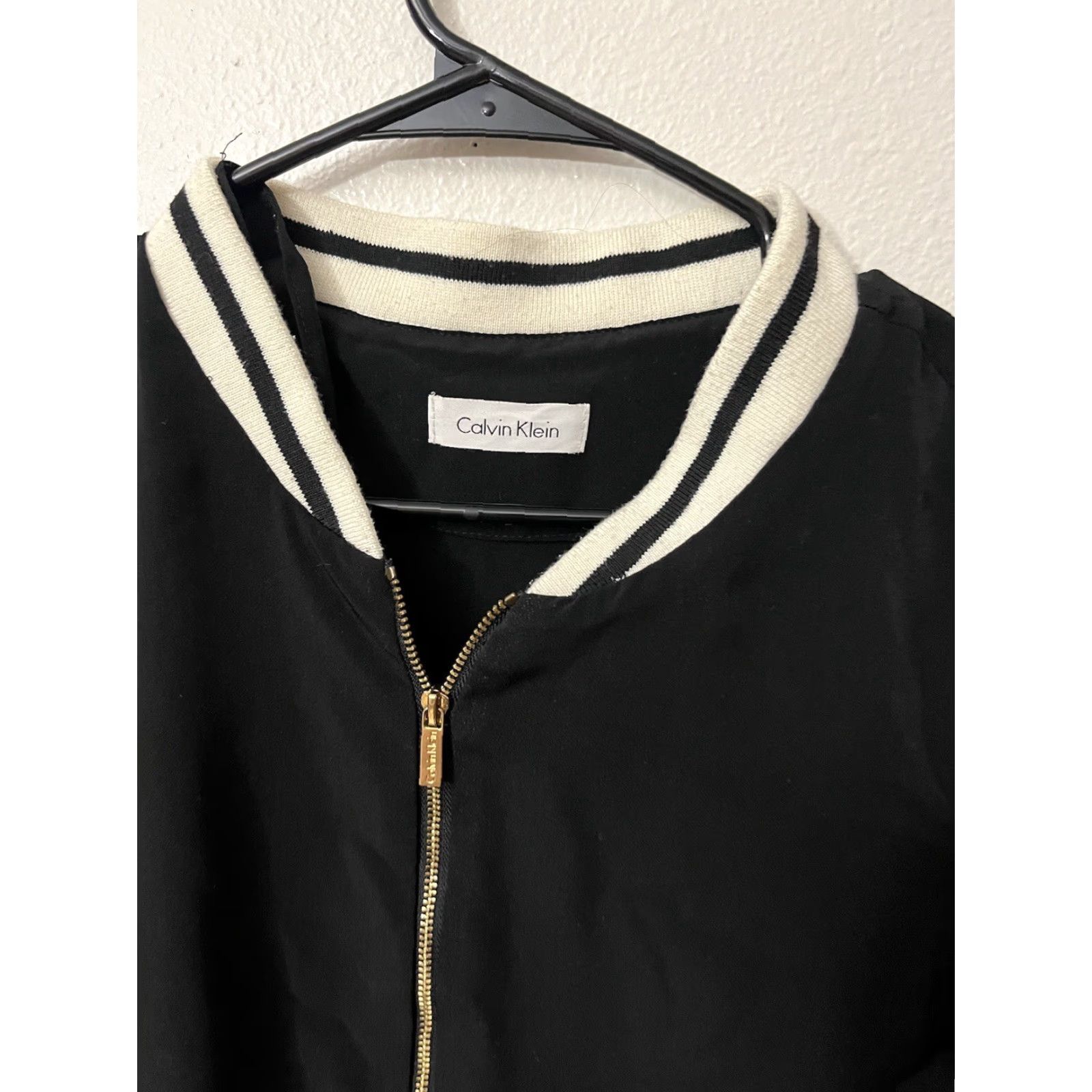Calvin Klein Calvin Klein Jacket Full Zip Cropped Pockets Moto Bomber Trucker Black Sz M Womens Bike Style Size M / US 6-8 / IT 42-44 - 2 Thumbnail