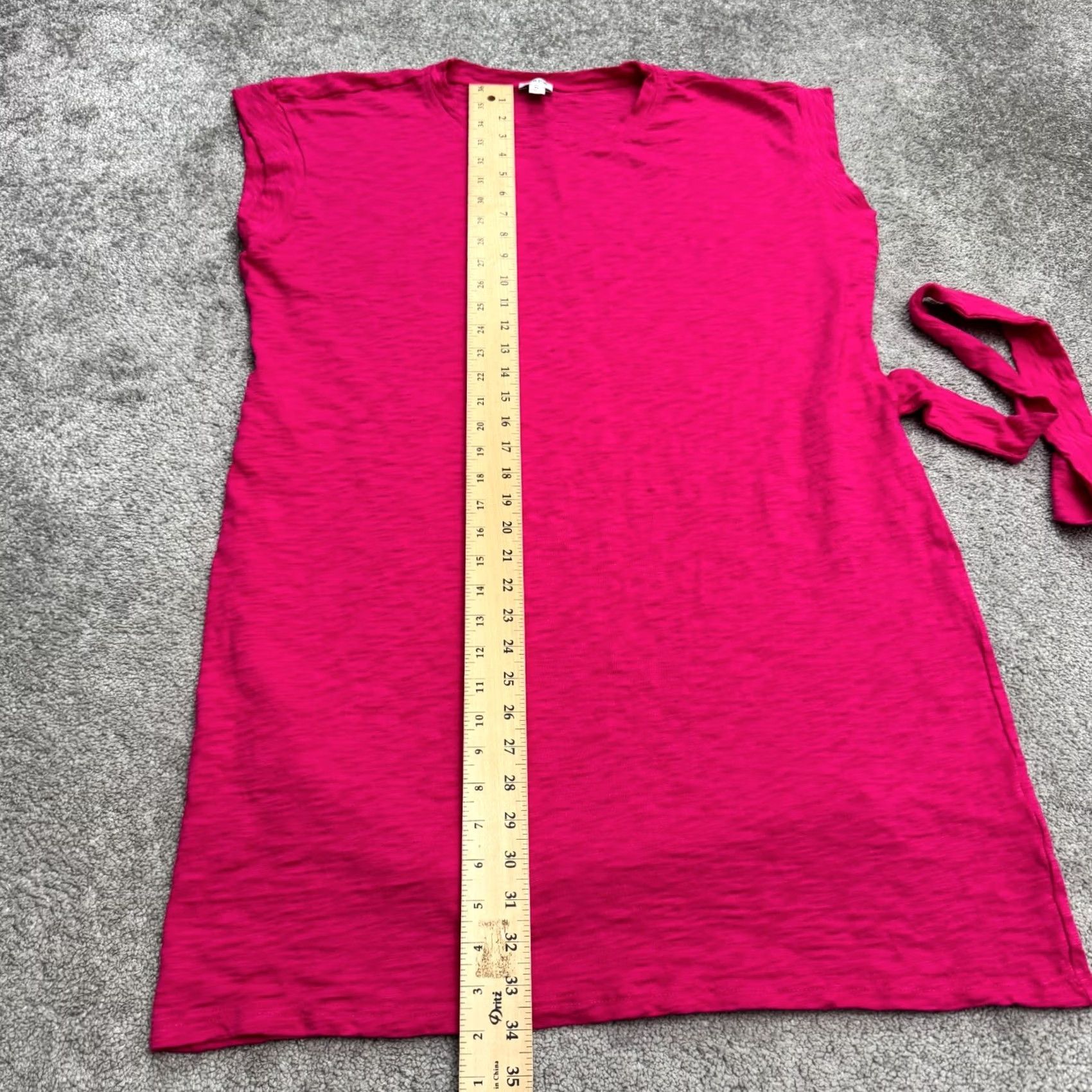 J.Crew J.CREW T-Shirt Womens XL Pink Tie-Waist Cap Sleeve Crew Tee Tunic Cotton Slub Knit Solid Short Sleeve Casual Vintage: No But not include? Size XL / US 12-14 / IT 48-50 - 7 Thumbnail