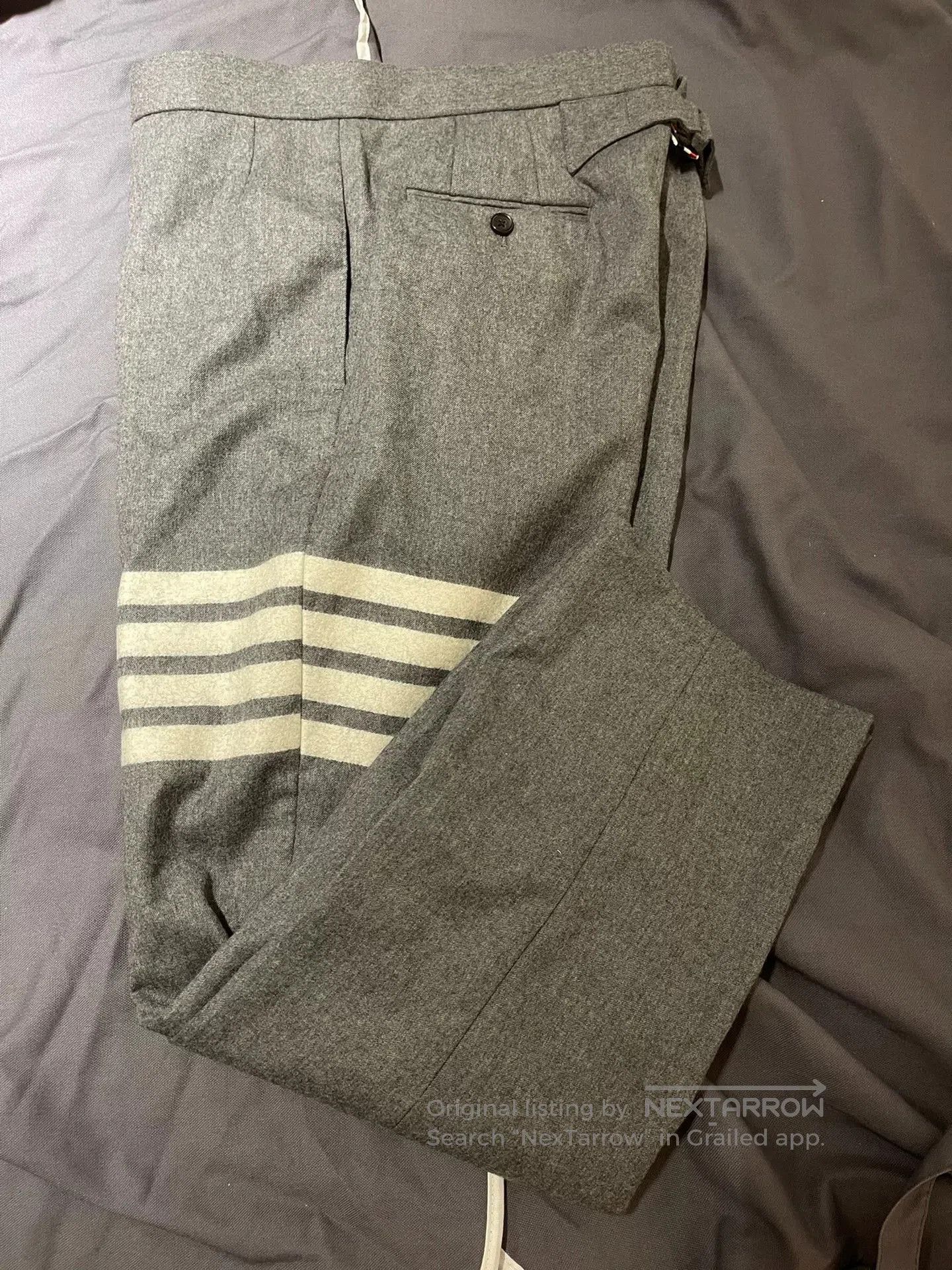 Thom Browne thom browne flannel trousers with four stripes. Size US 44 / EU 60 - 1 Thumbnail