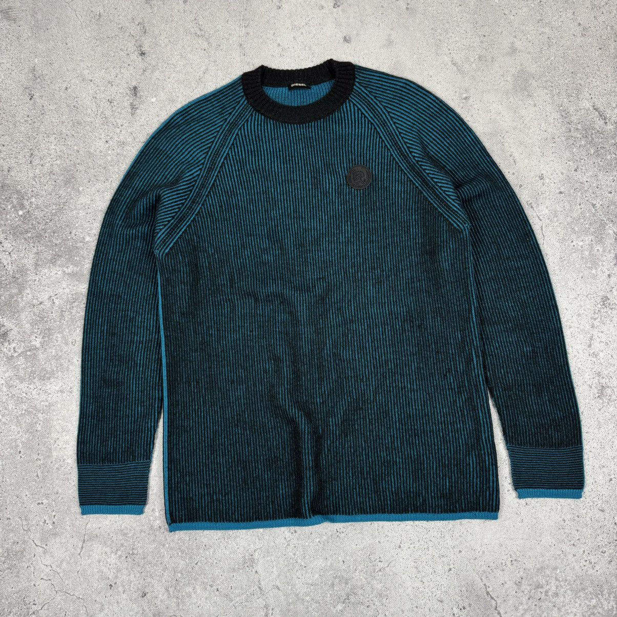 Diesel Diesel Ribbed Tight Knit Sweater Blue & Black Y2K Archive Size US L / EU 52-54 / 3 - 2 Thumbnail