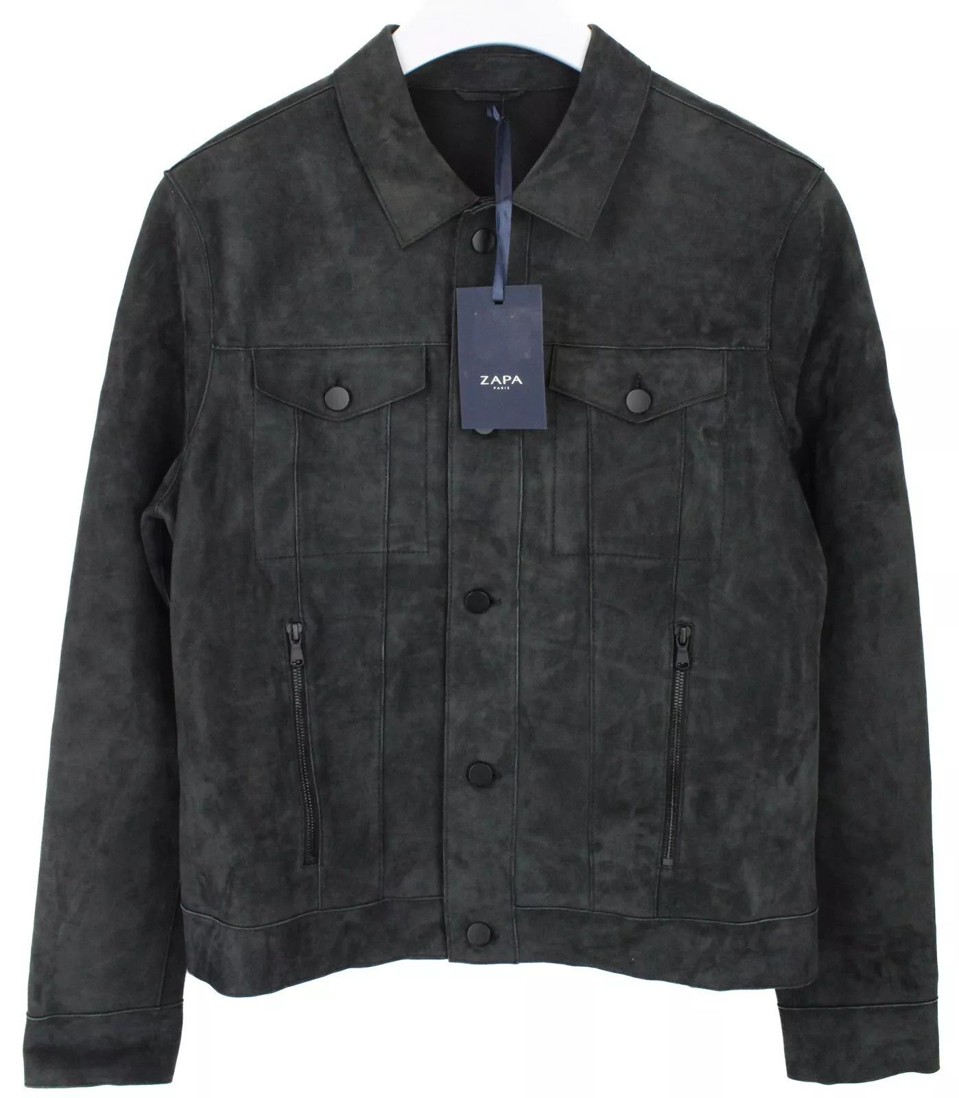 ZAPA ZAPA Jacket Men UK 38 Leather Rigid Buttons Faded Trucker Size US M / EU 48-50 / 2 - 2 Thumbnail