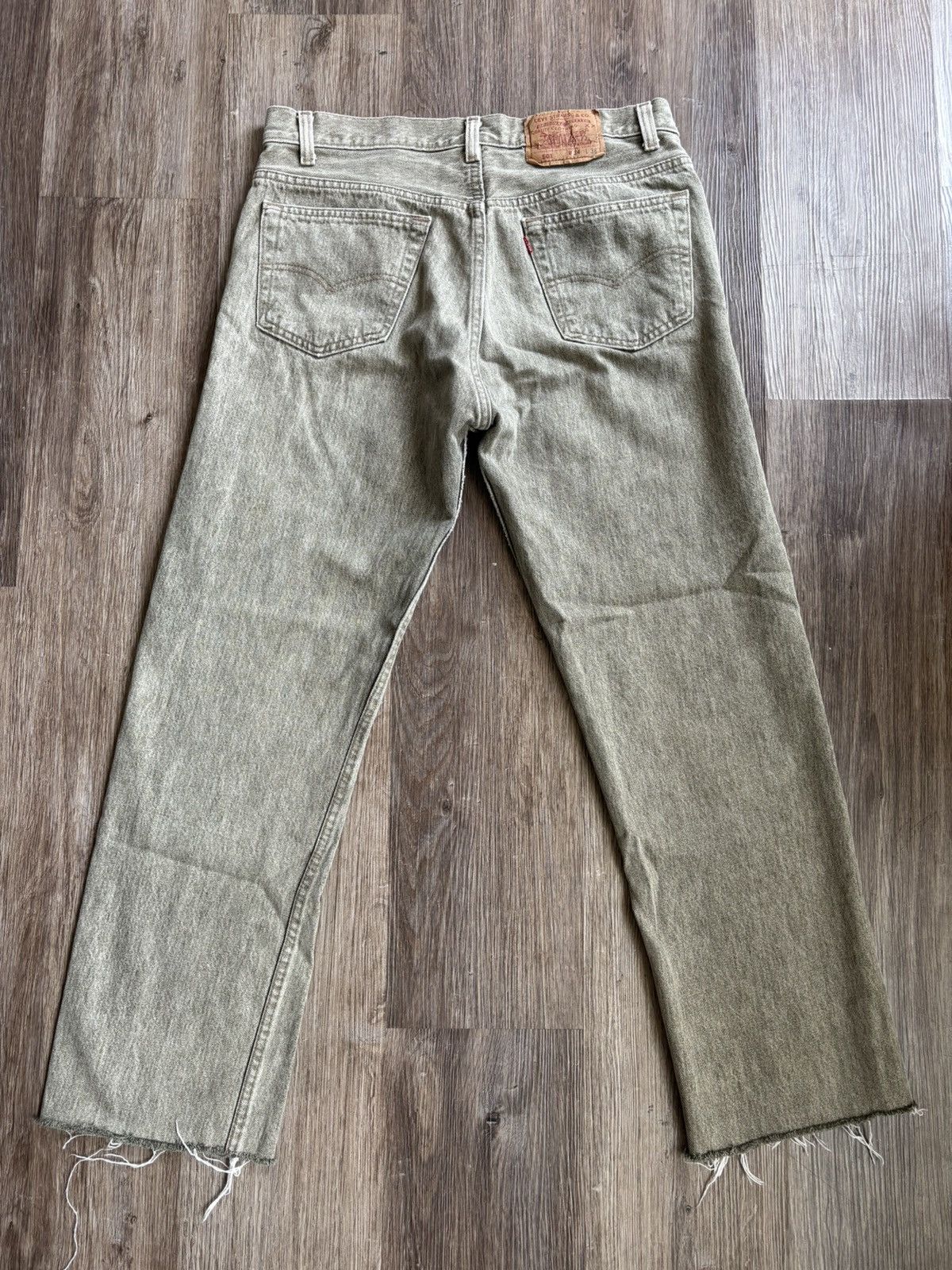 Levi's Vintage Moss Green 501 Chopped Size US 32 / EU 48 - 3 Thumbnail
