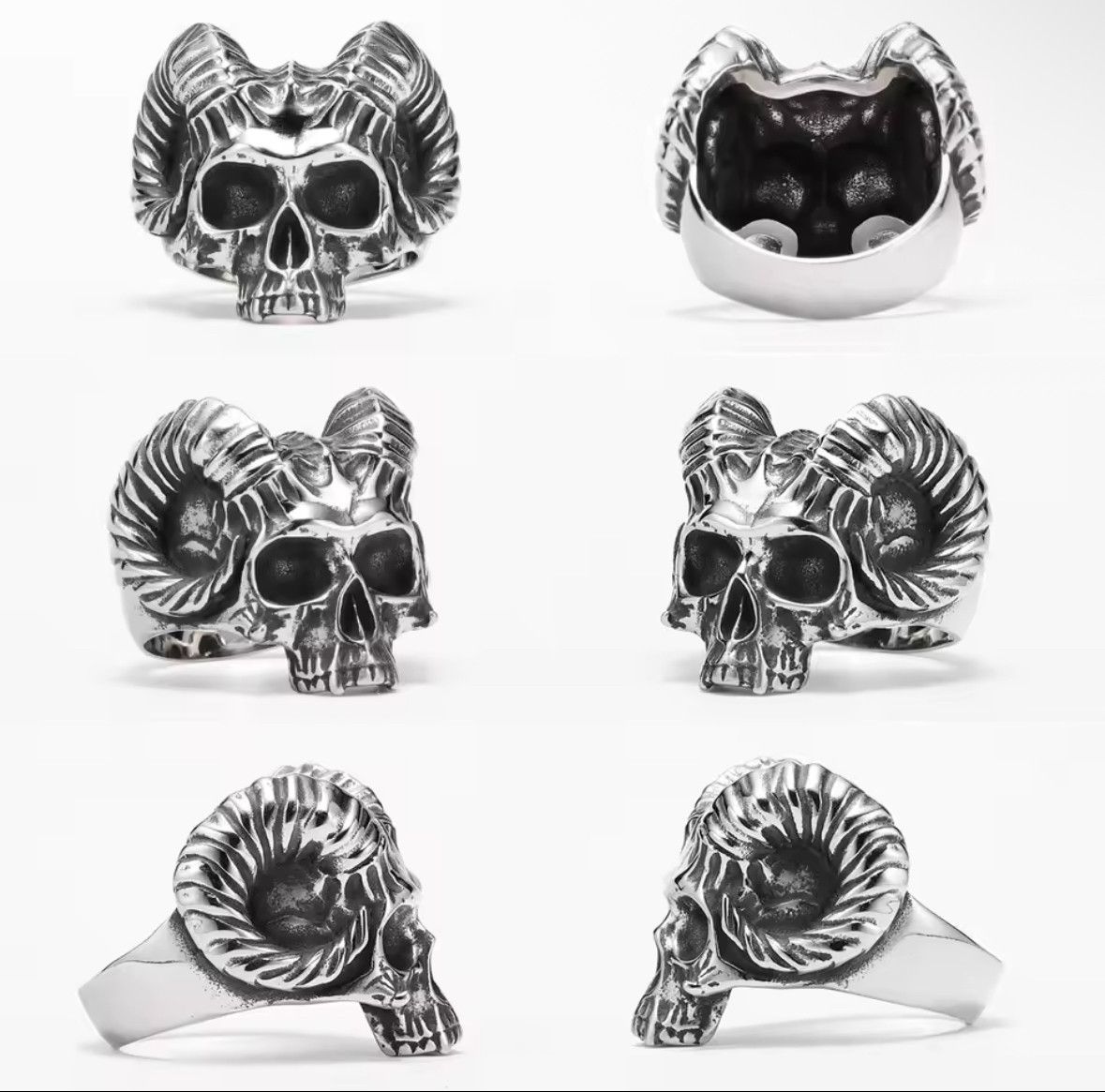 Japanese Brand Rare Retro Carved Skull 316L Stainless Steel Ring Size 13 Size ONE SIZE - 4 Thumbnail
