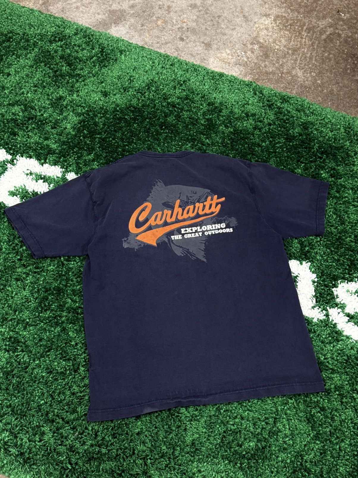 Carhartt Vintage Retro Carhartt Logo Tee Navy Large 90s Y2K Size US L / EU 52-54 / 3 - 5 Thumbnail