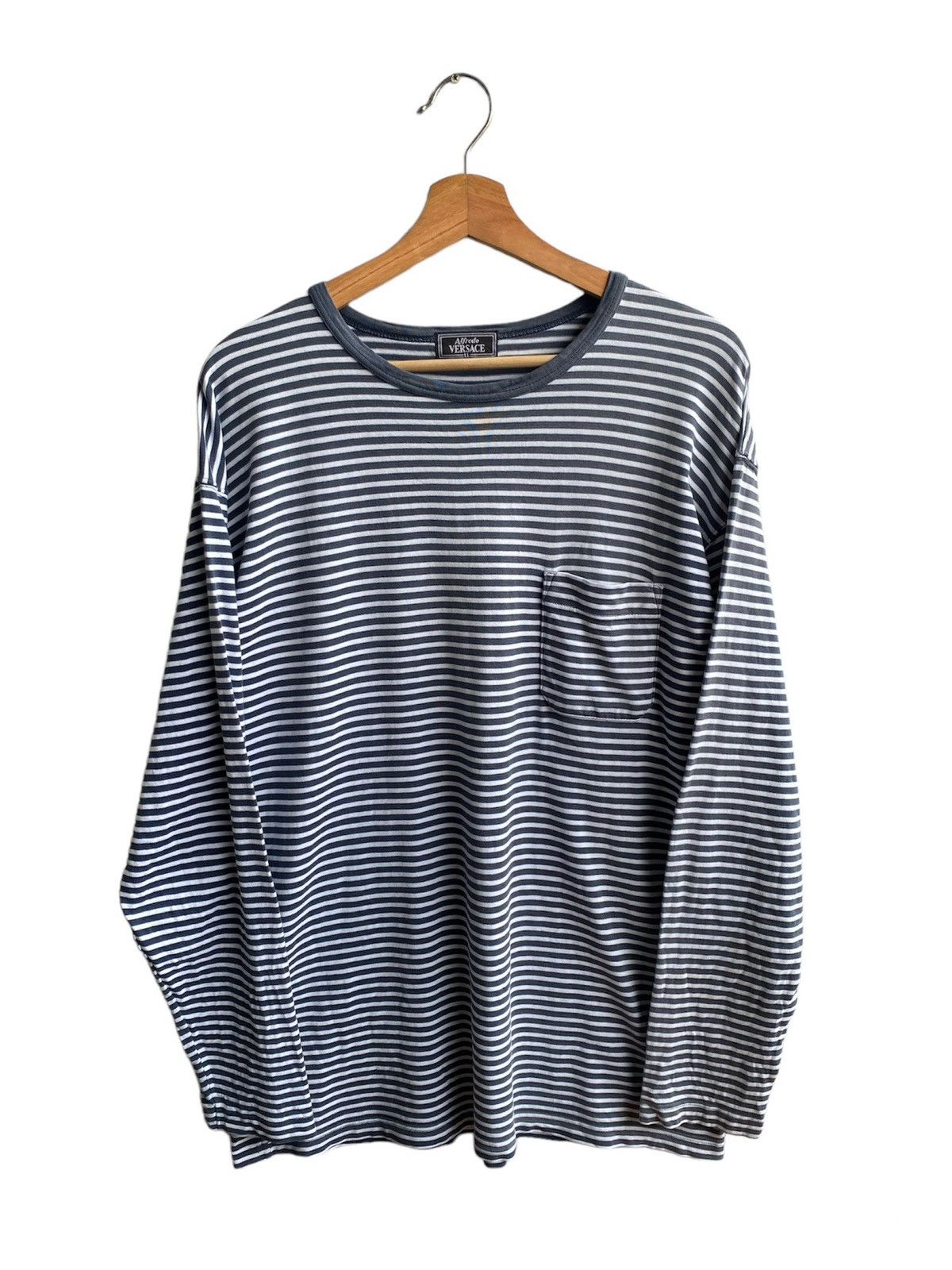 Designer × Versace × Vintage Vintage Alfredo Versace striped longsleeve Size US XL / EU 56 / 4 - 1 Thumbnail