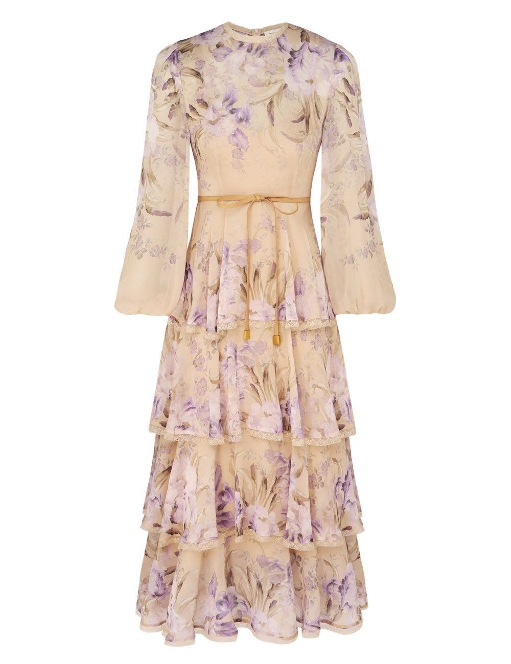 oc11z0825 Eden Lace Edge Midi Dress in Multicolor
