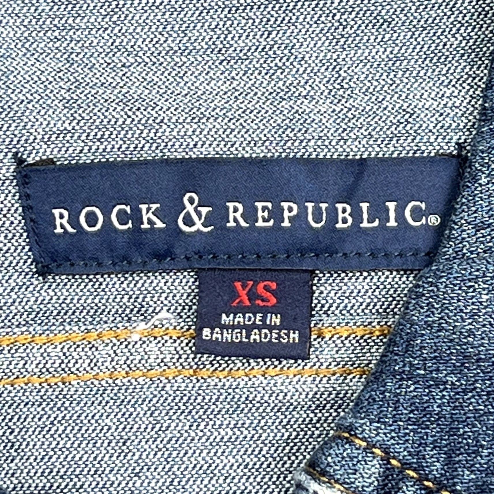 Vintage Rock & Republic Jean Jacket Women’s XS Distressed Medium Wash Denim Runaway 80s Music Casual Size 26" / US 2 / IT 38 - 5 Thumbnail