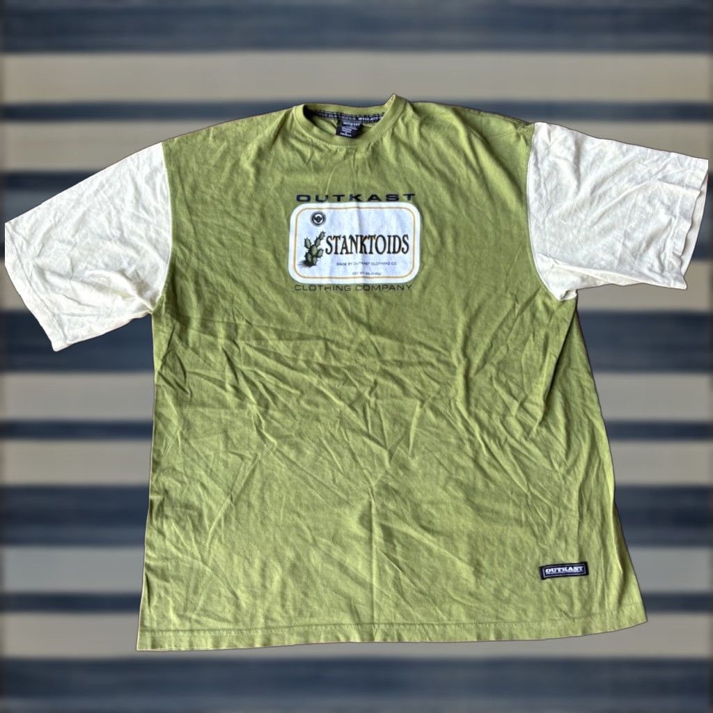 Vintage VINTAGE OutKast Clothing Co T-Shirt Stanktoids XL Crew Neck Green Cotton Graphic Print Men MENS Size US XL / EU 56 / 4 - 1 Thumbnail