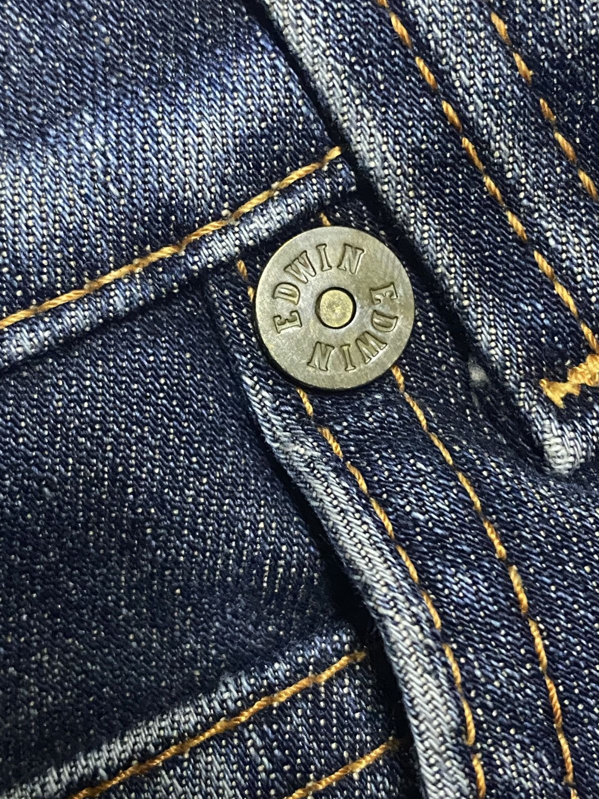 Junya Watanabe Vintage Edwin 503 Blue Trip Whisker Little Bootcut Jeans Size US 33 - 10 Thumbnail