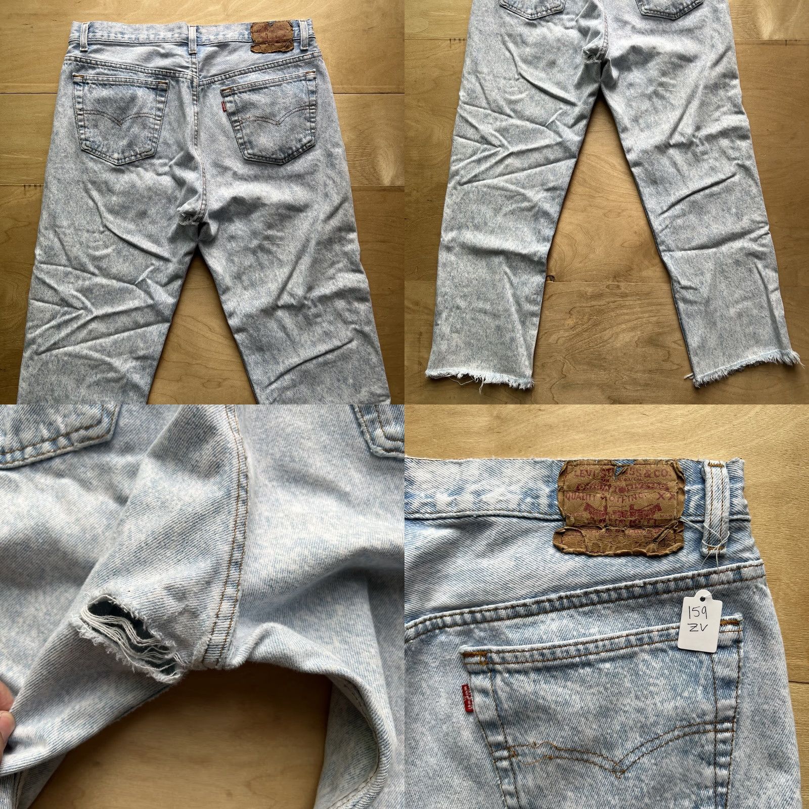 Levi's Vintage Levi's 501 Jeans 34x28 Blue Light Wash Distressed Denim USA 80s Western 5-Pocket Mens Jeans Size US 34 / EU 50 - 8 Thumbnail
