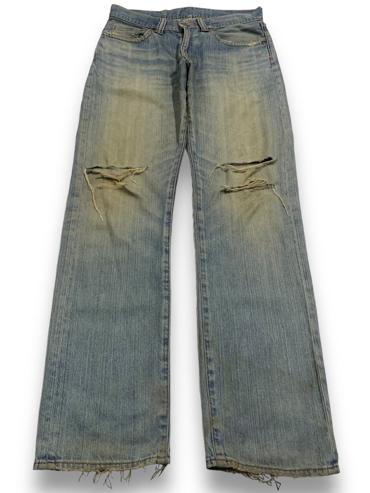 KMRii Vintage Japanese Brand Mud Wash Distressed Grunge Jeans Size US 31 - 1 Thumbnail