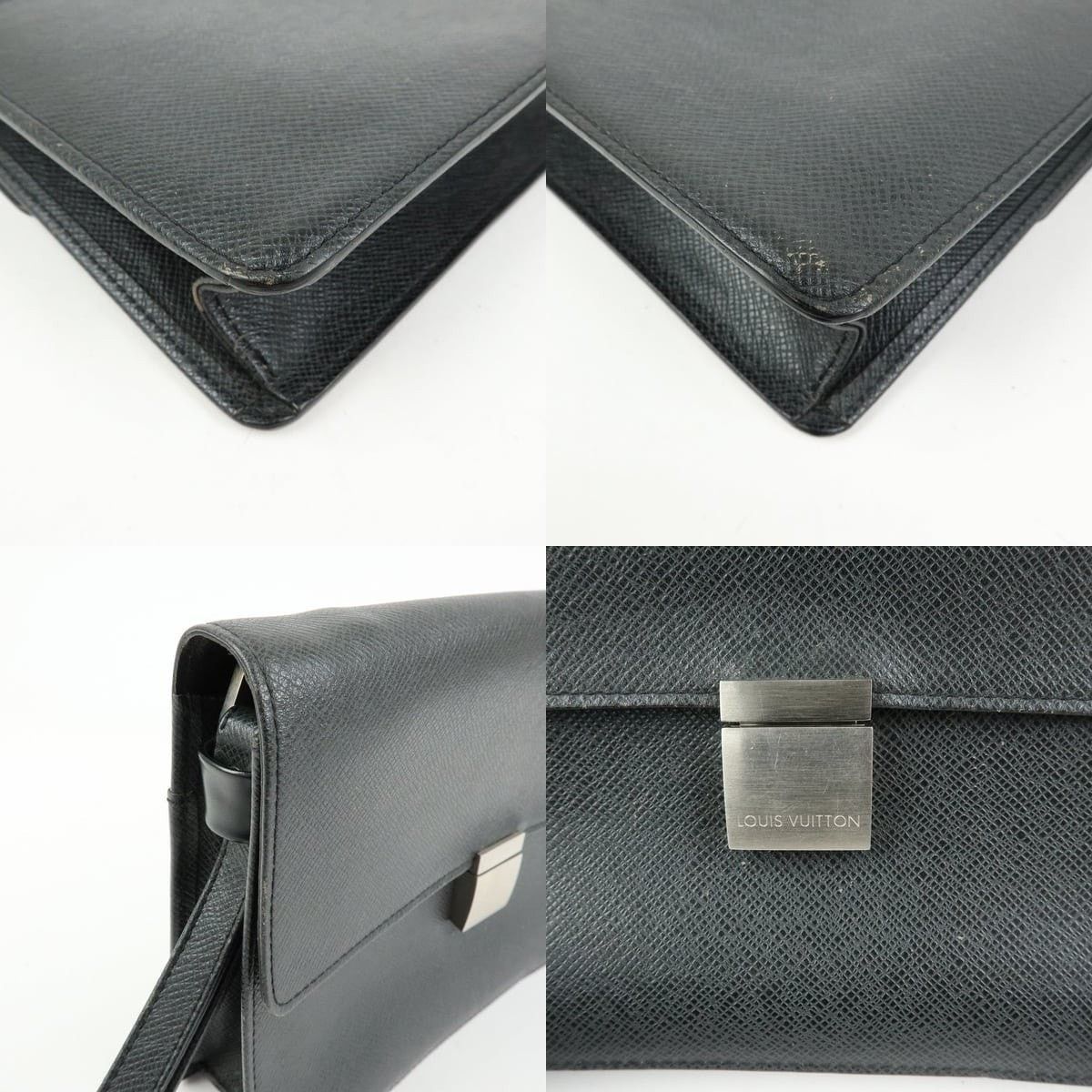 Louis Vuitton Louis Vuitton Taiga Leather Selenga Clutch Black Size ONE SIZE - 5 Thumbnail