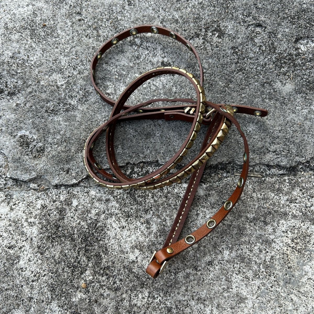 Vintage Vintage leather belt Size ONE SIZE - 3 Thumbnail
