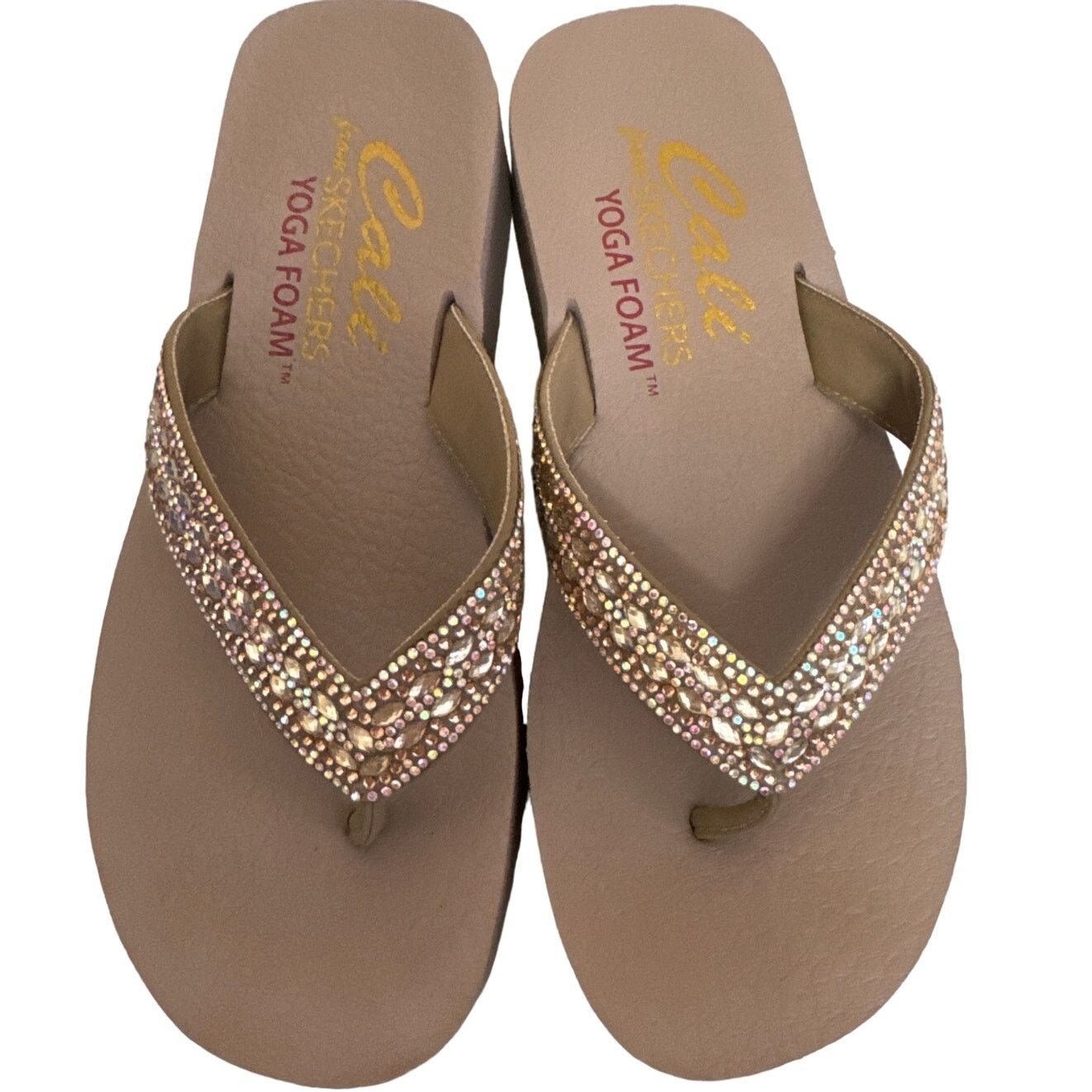 Other Cali Sketcher Taupe Yoga Foam Rhinestone Flip Flops Size 9 Size US 9 / IT 39 - 1 Thumbnail