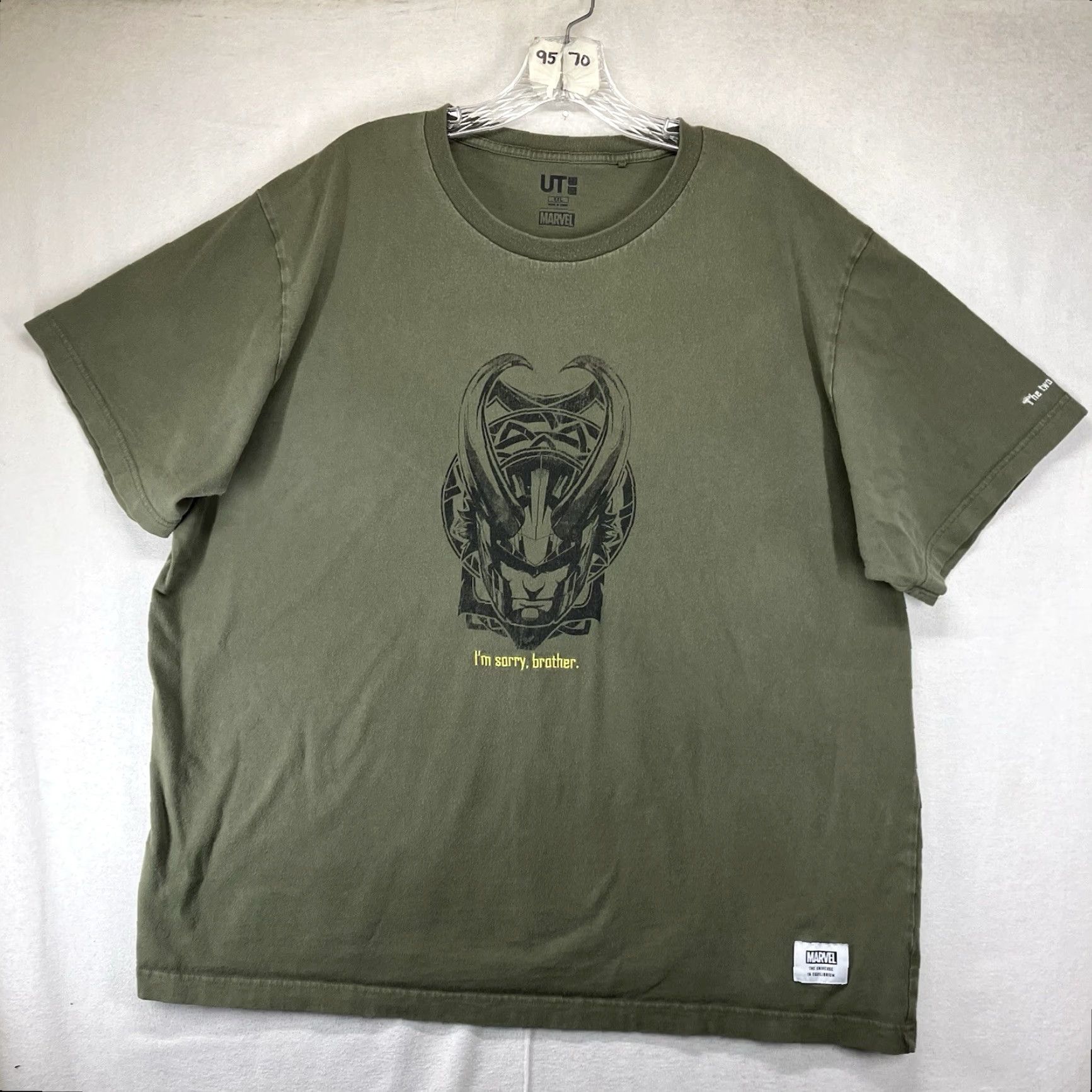 Vintage Marvel T-Shirt Men 2XL Green Loki Graphic Print Embroidered Cotton Crew Neck Short Sleeve Regular Marvel Universe Movies Comics Avengers Asgard Thor Size US XXL / EU 58 / 5 - 2 Thumbnail