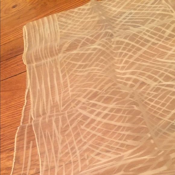 Vintage Vintage White Transparent Long Scarf Size ONE SIZE - 3 Thumbnail