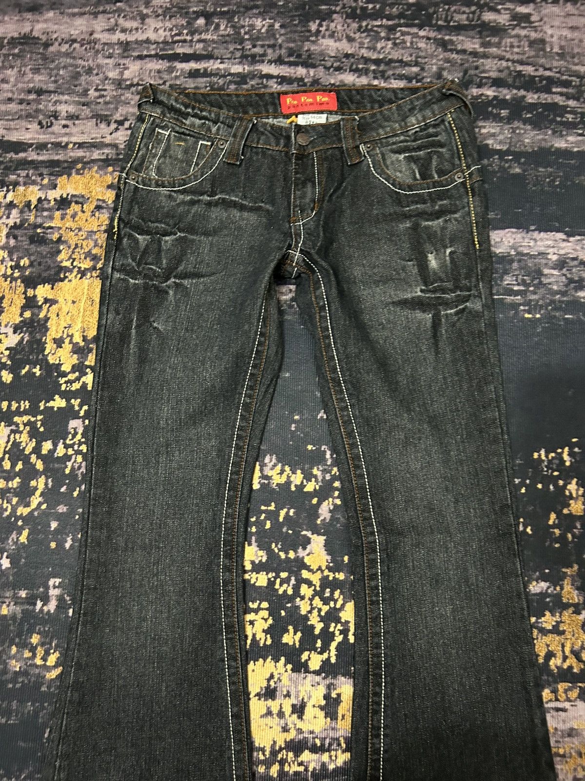 Tornado Mart Vintage PANTOMIME Clau Mark Flare Jeans Size 29" - 7 Thumbnail