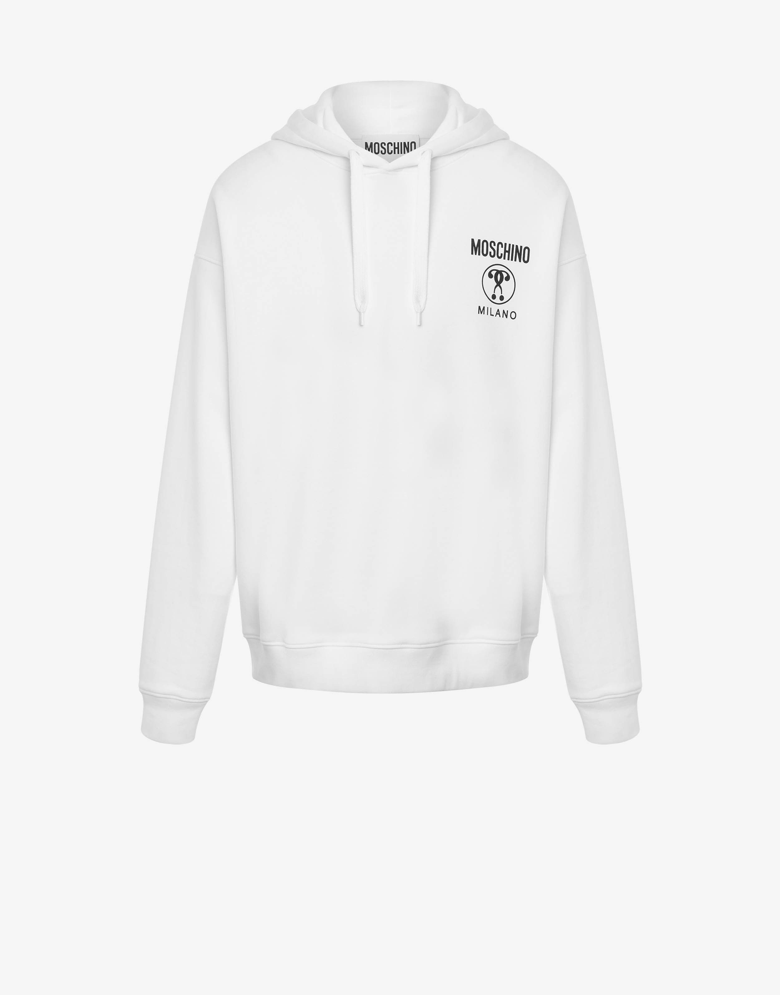 Moschino o1y0225 Logo Hoodie in White Size US M / EU 48-50 / 2 - 1 Thumbnail