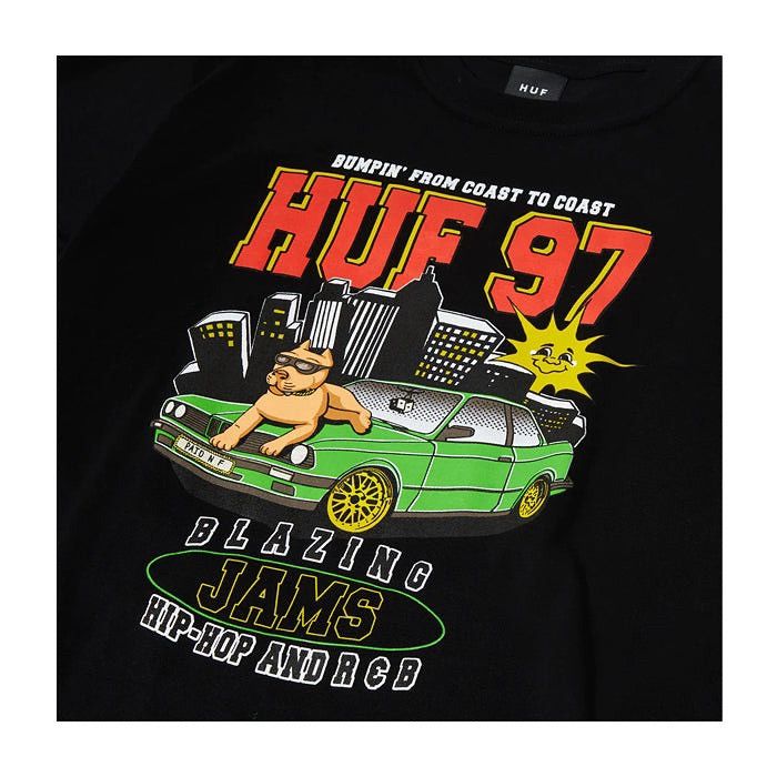 Huf × Hysteric Glamour Huf Skate Oversized Black Tee BLAZING JAMS S/S TEE SIZE L Ra Size US L / EU 52-54 / 3 - 10 Thumbnail