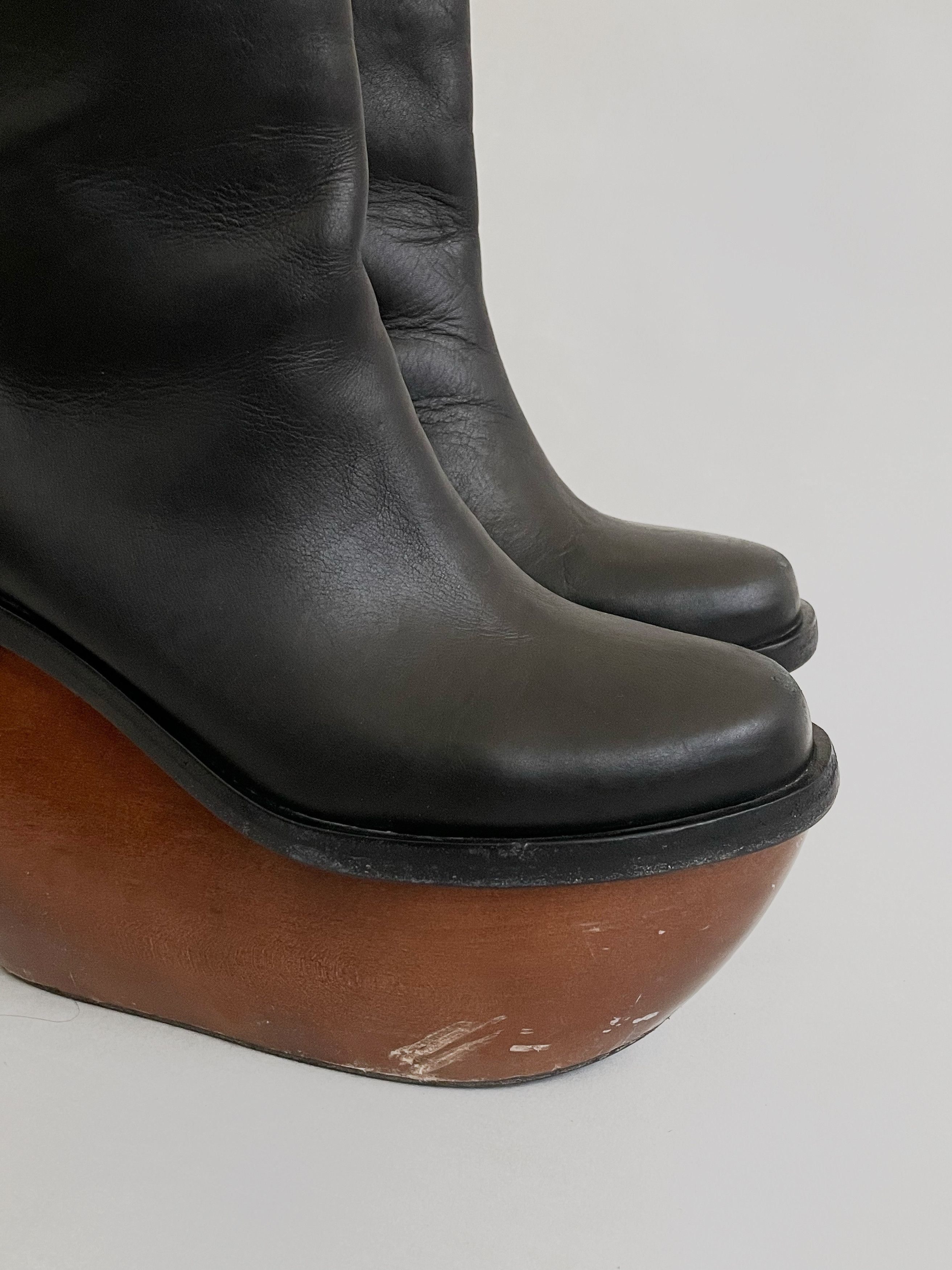 & Other Stories &other stories leather/wood Avant-garde platform boots Size US 8 / IT 38 - 7 Thumbnail